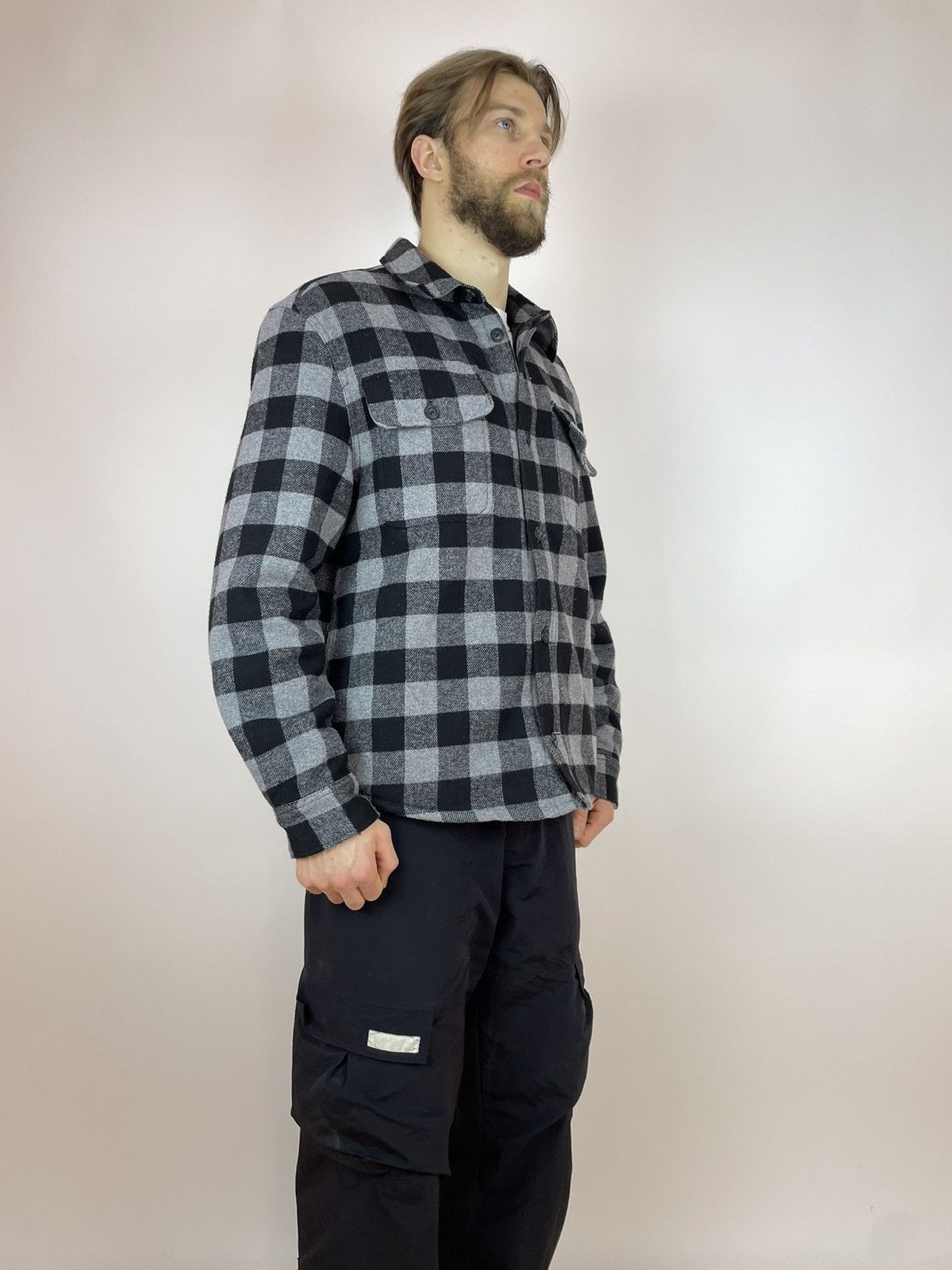 JACHS NY JACHS Flannel shirt Long sleeve Black/Gray Mens size XL Size US XL / EU 56 / 4 - 5 Thumbnail