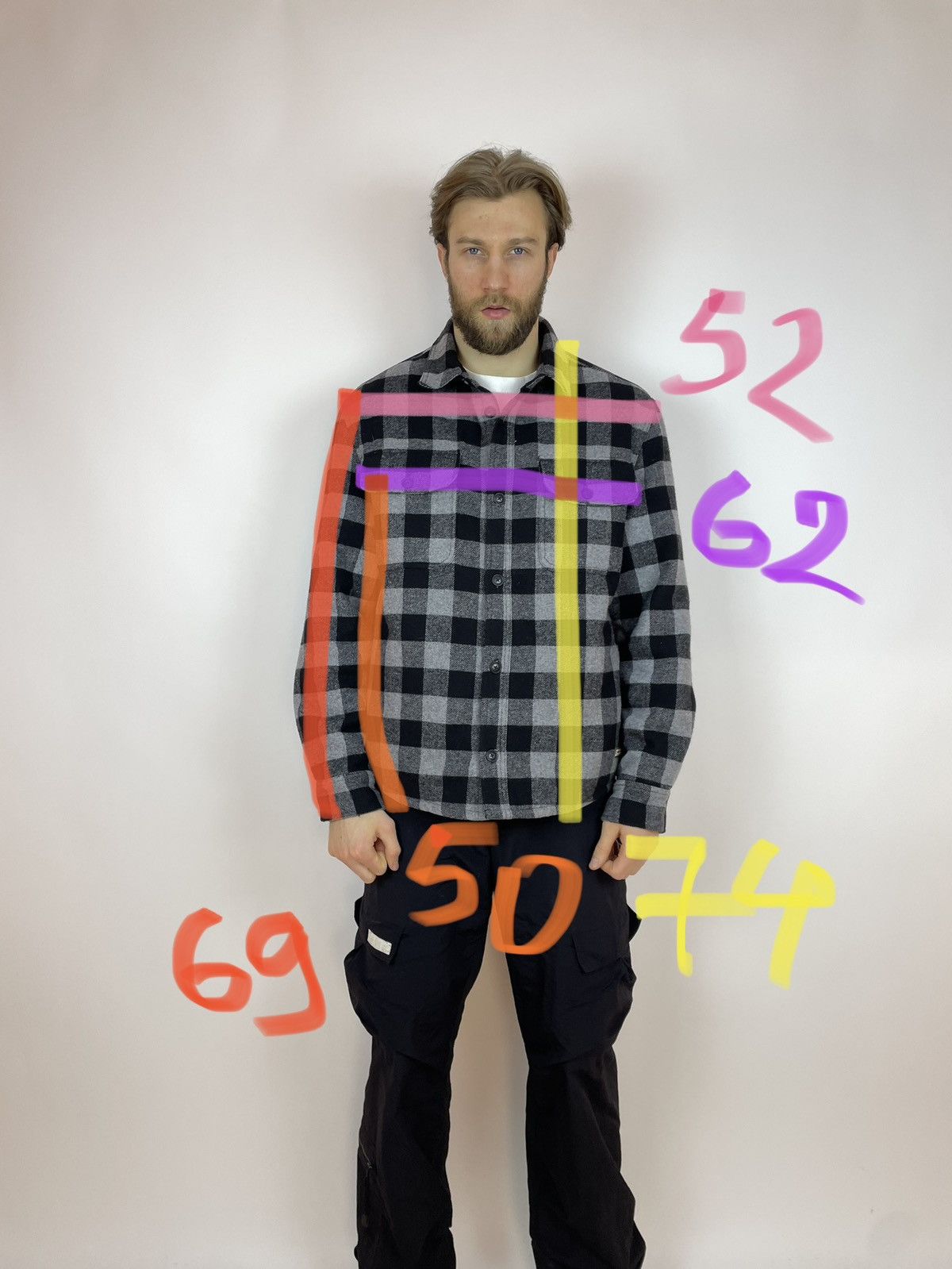 JACHS NY JACHS Flannel shirt Long sleeve Black/Gray Mens size XL Size US XL / EU 56 / 4 - 13 Thumbnail
