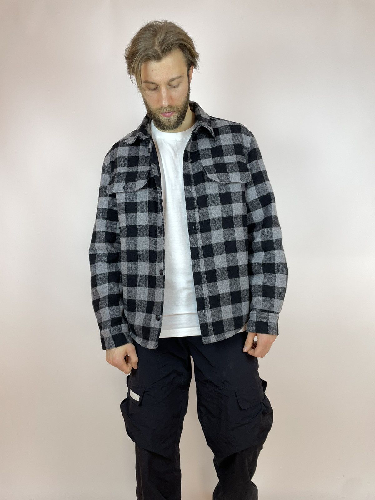 JACHS NY JACHS Flannel shirt Long sleeve Black/Gray Mens size XL Size US XL / EU 56 / 4 - 3 Thumbnail