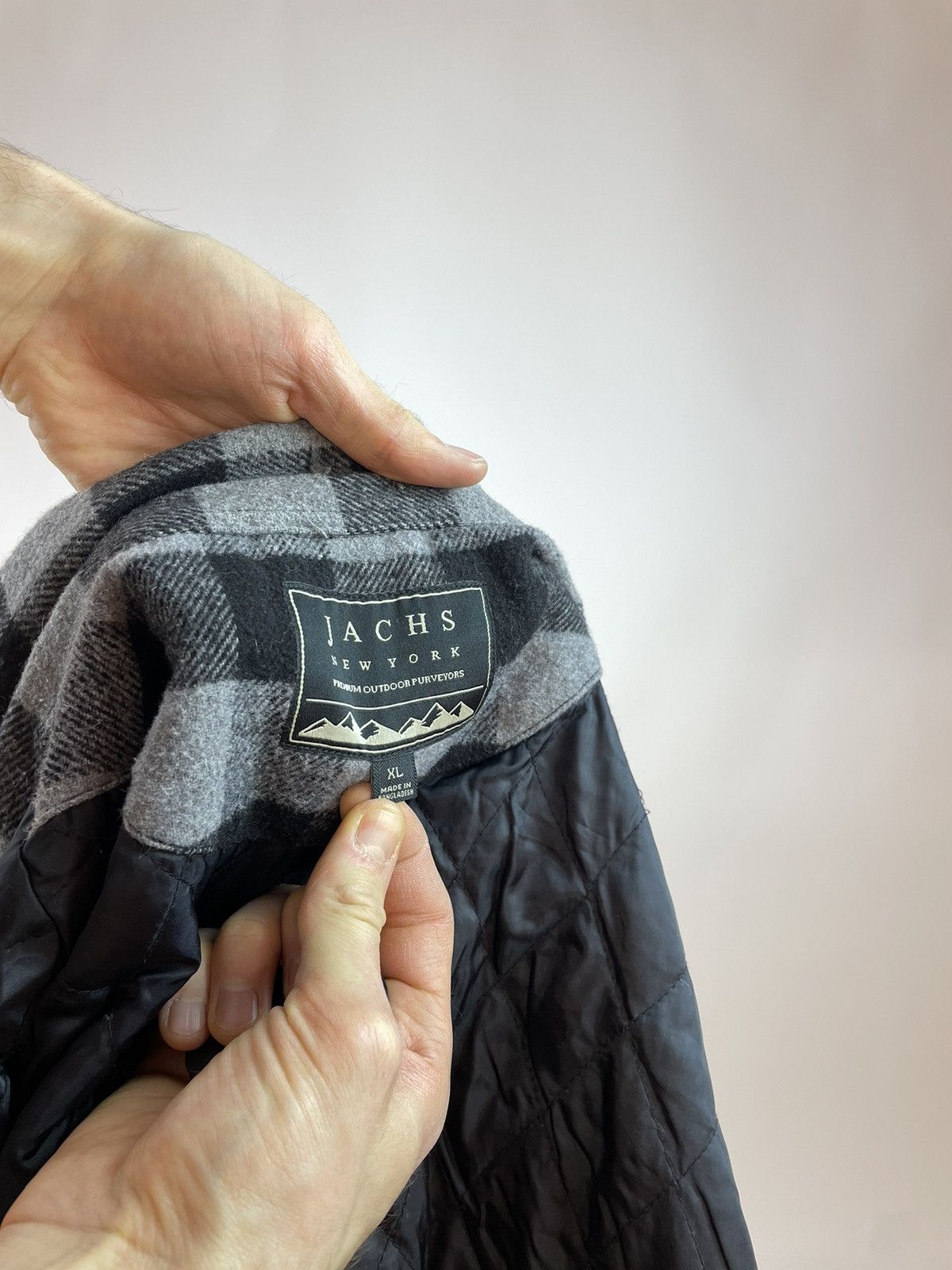 JACHS NY JACHS Flannel shirt Long sleeve Black/Gray Mens size XL Size US XL / EU 56 / 4 - 11 Thumbnail