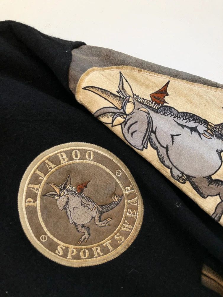 Japanese Brand RARE🔥VINTAGE 80’S PAJABOO DRAGON WOOL/LEATHER VARSITY Size US L / EU 52-54 / 3 - 7 Thumbnail