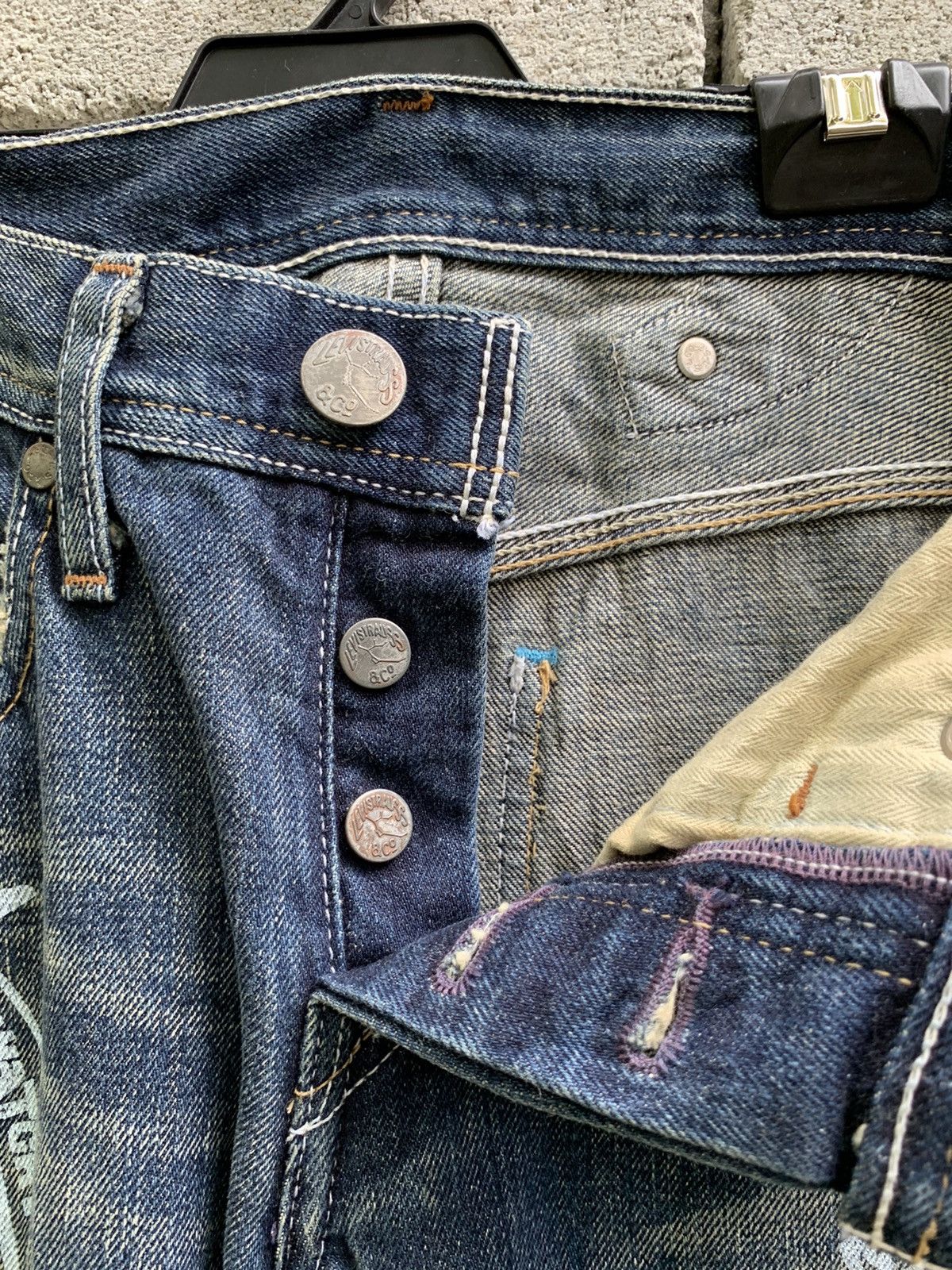 Levi's × Vintage Levis Red Tab Distressed selvedge denim pants Size US 29 - 18 Thumbnail