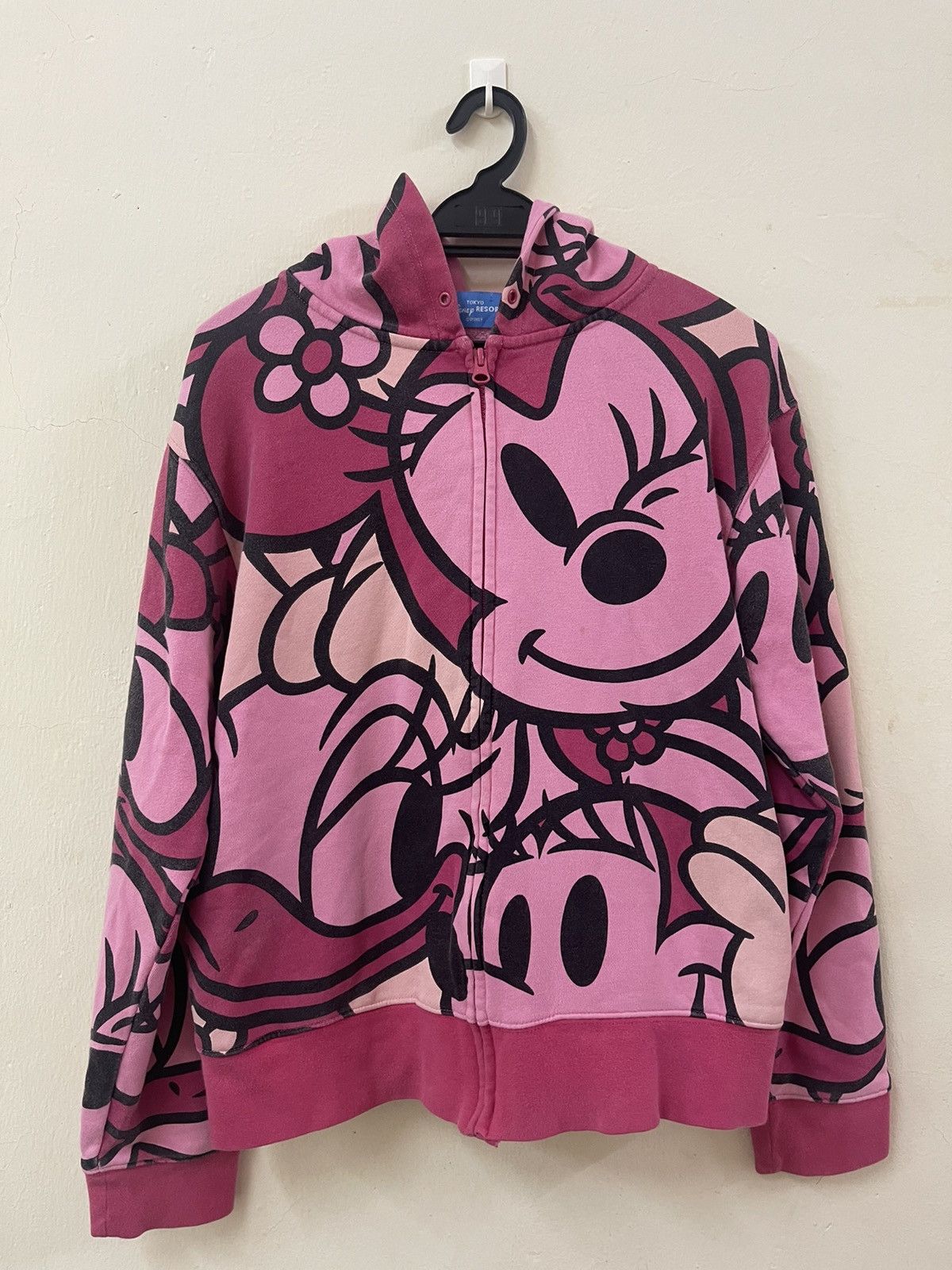 Disney × Japanese Brand × Mickey Inc Very Rare Mickey & Minnie Mouse Overprint Hoodie Size US S / EU 44-46 / 1 - 8 Thumbnail