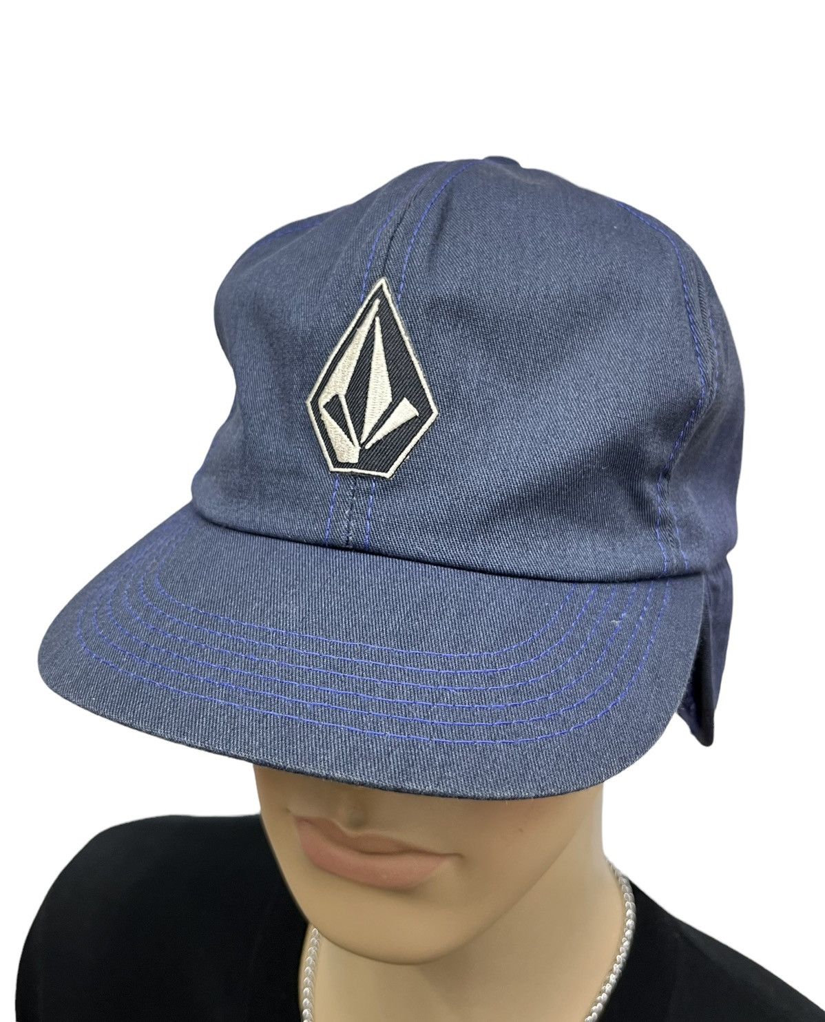 Volcom 🔥90’s VOLCOM Skateboard Winter Half Ear Flap Full Cap USA Size ONE SIZE - 5 Thumbnail