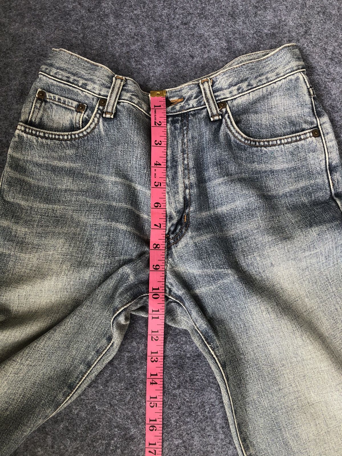 Edwin Last Drop🔥Rare‼️Edwin Distressed Flared Bootcut Jeans Size 31" - 16 Thumbnail