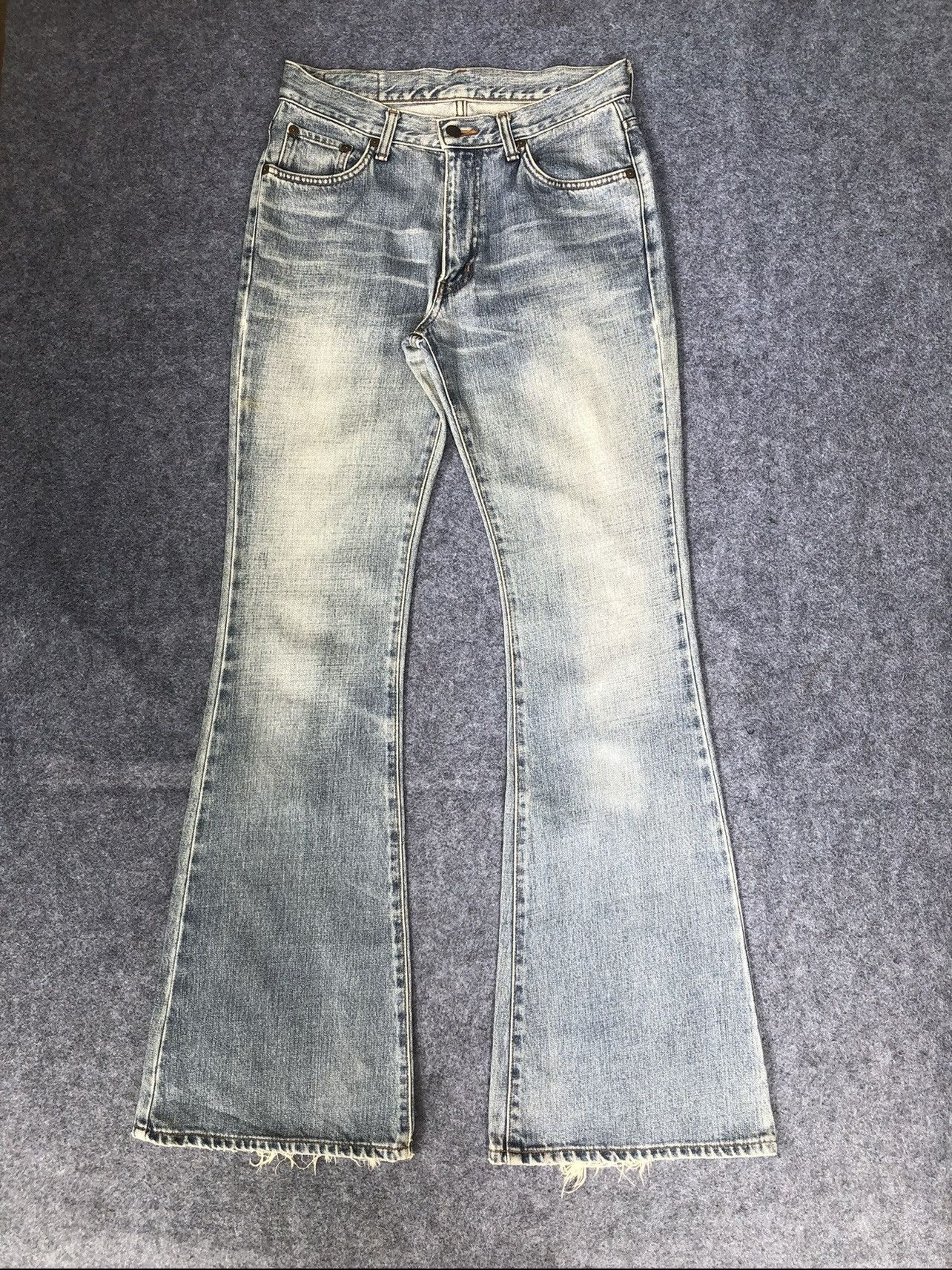 Edwin Last Drop🔥Rare‼️Edwin Distressed Flared Bootcut Jeans Size 31" - 4 Thumbnail