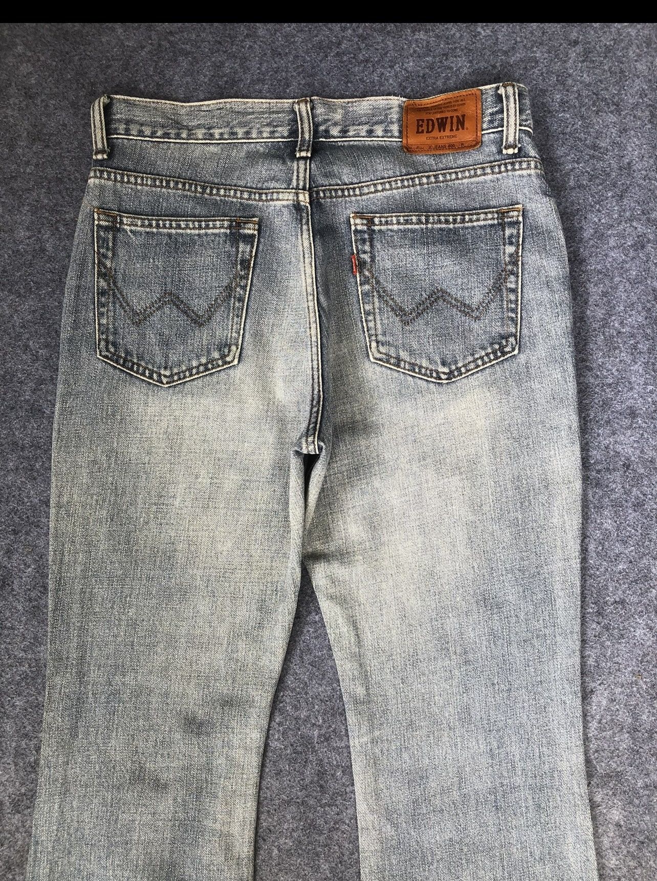 Edwin Last Drop🔥Rare‼️Edwin Distressed Flared Bootcut Jeans Size 31" - 7 Thumbnail