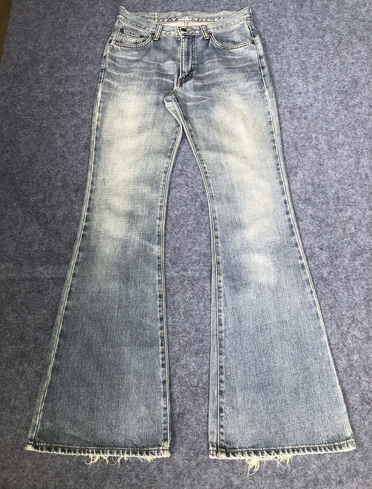 Edwin Last Drop🔥Rare‼️Edwin Distressed Flared Bootcut Jeans Size 31" - 2 Thumbnail