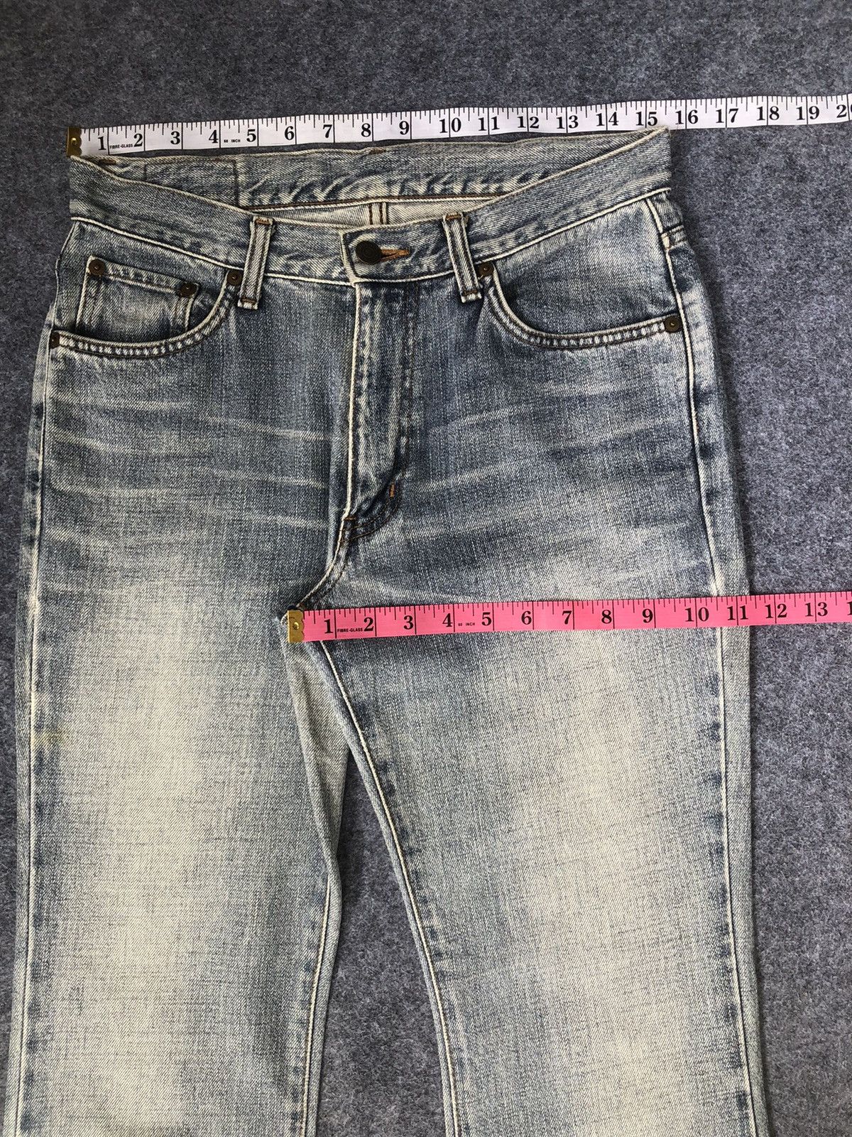Edwin Last Drop🔥Rare‼️Edwin Distressed Flared Bootcut Jeans Size 31" - 13 Thumbnail