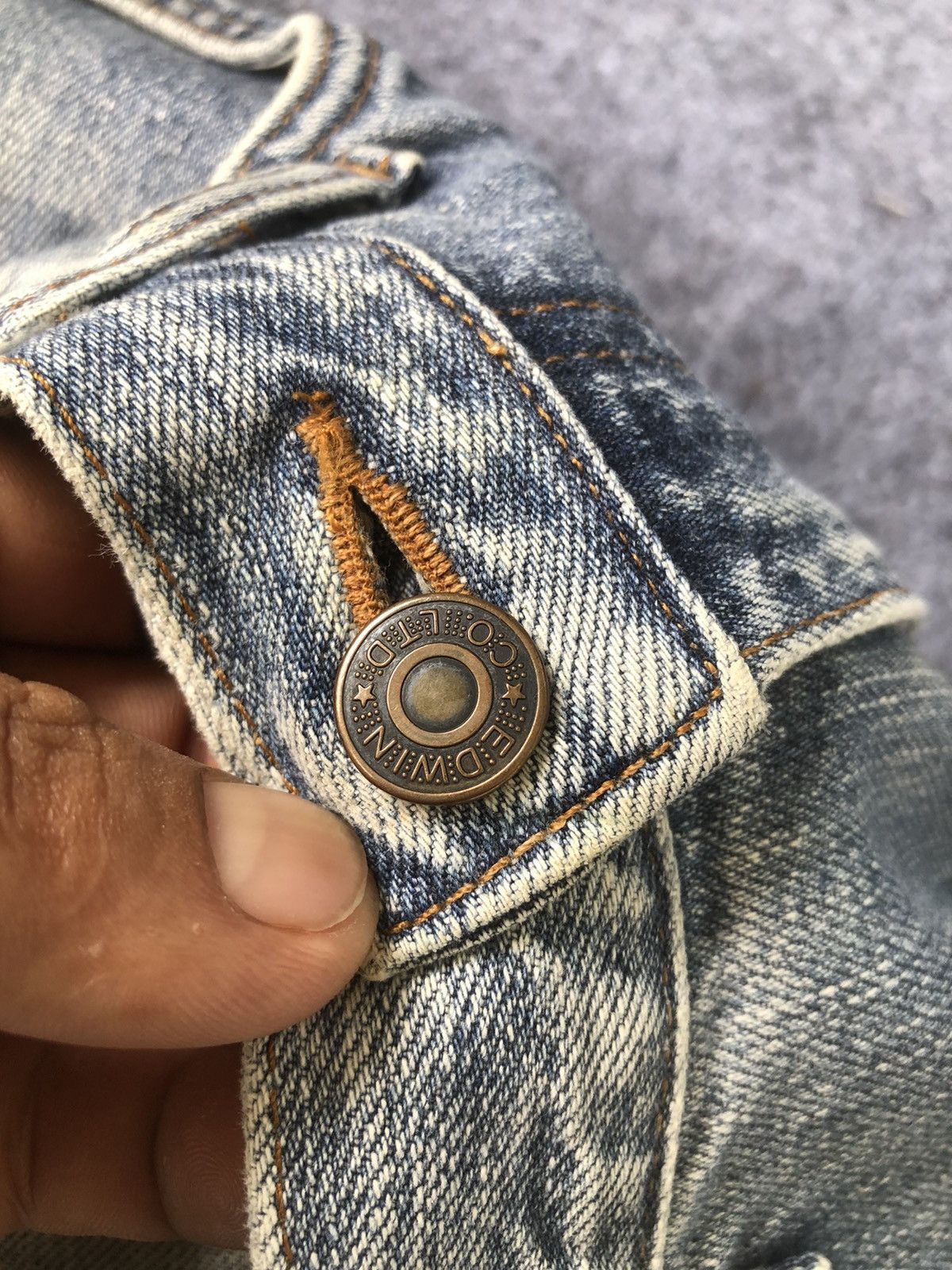 Edwin Last Drop🔥Rare‼️Edwin Distressed Flared Bootcut Jeans Size 31" - 10 Thumbnail