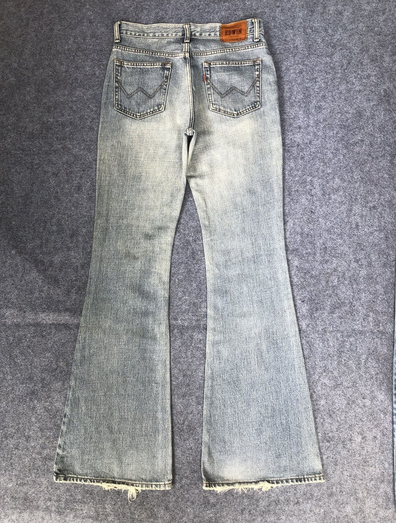 Edwin Last Drop🔥Rare‼️Edwin Distressed Flared Bootcut Jeans Size 31" - 3 Thumbnail