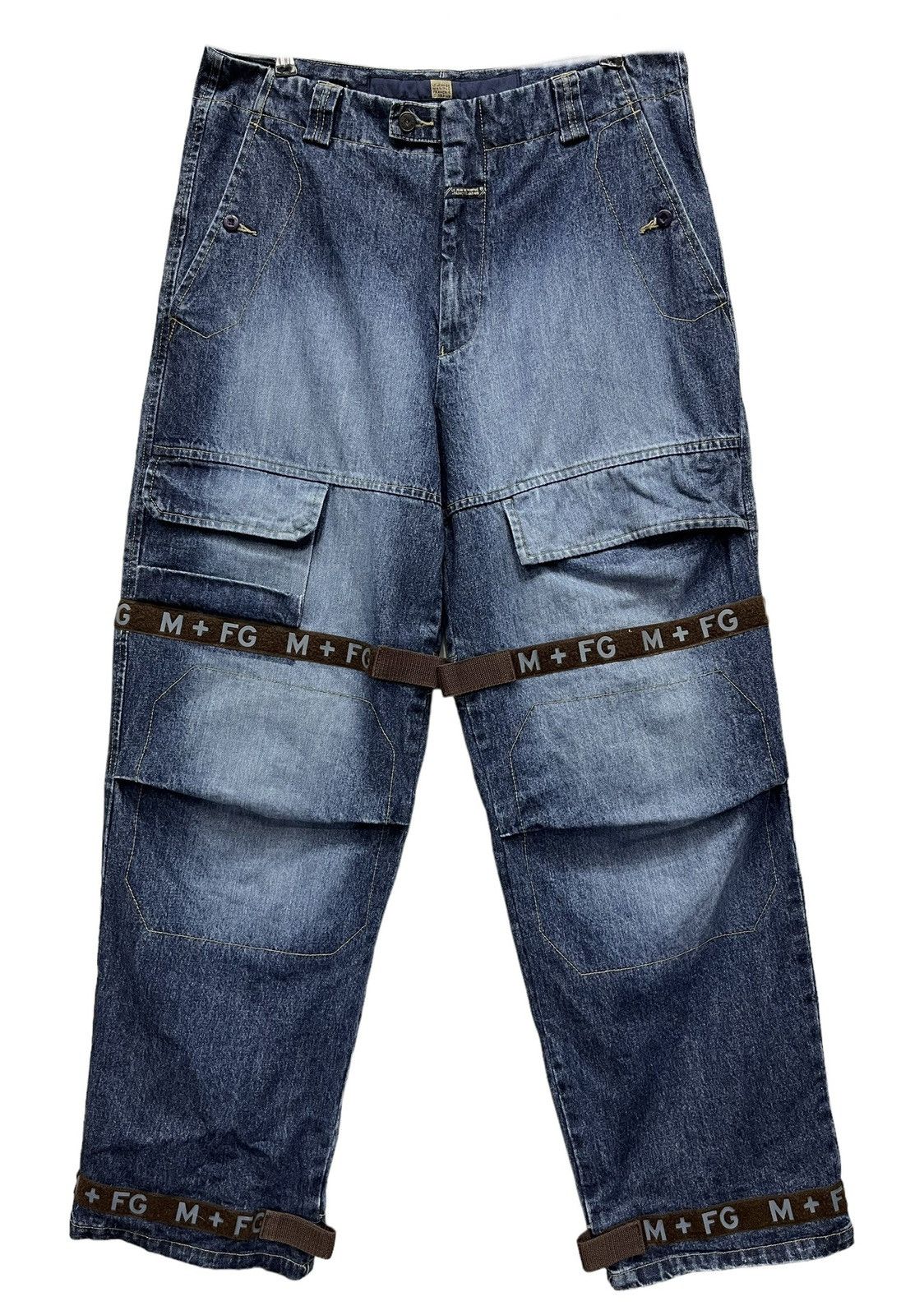 Marithe + Francois Girbaud 🔥VERY RARE BLUE MARITHE FRANCOIS GIBRAUD Baggy Multipocket Size US 35 - 2 Thumbnail