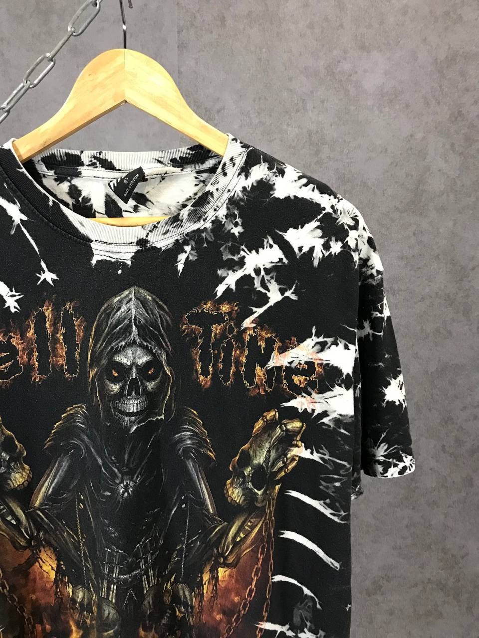 Vintage Skull skeleton vintage rock overprinted tee Size US L / EU 52-54 / 3 - 4 Thumbnail
