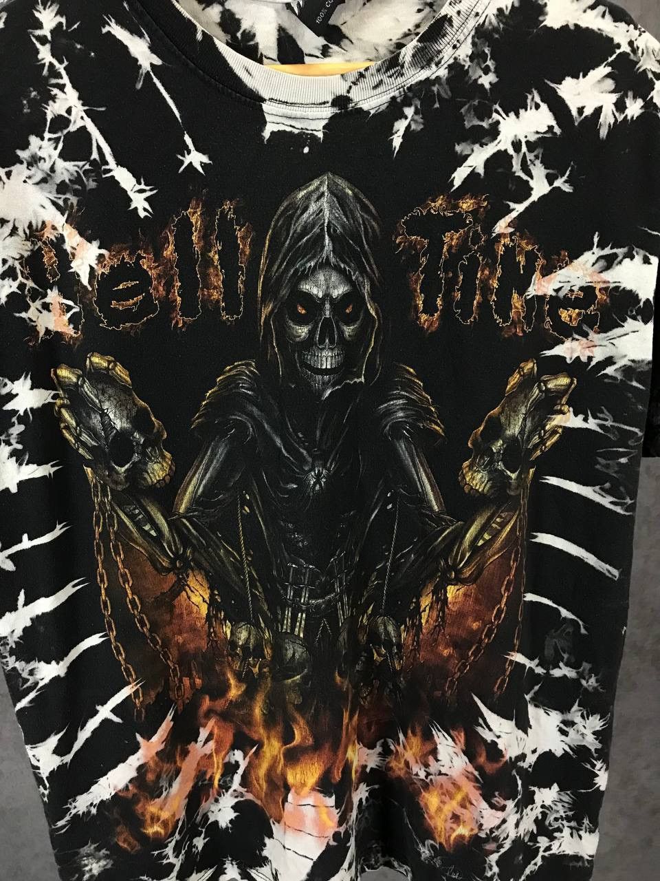 Vintage Skull skeleton vintage rock overprinted tee Size US L / EU 52-54 / 3 - 5 Thumbnail