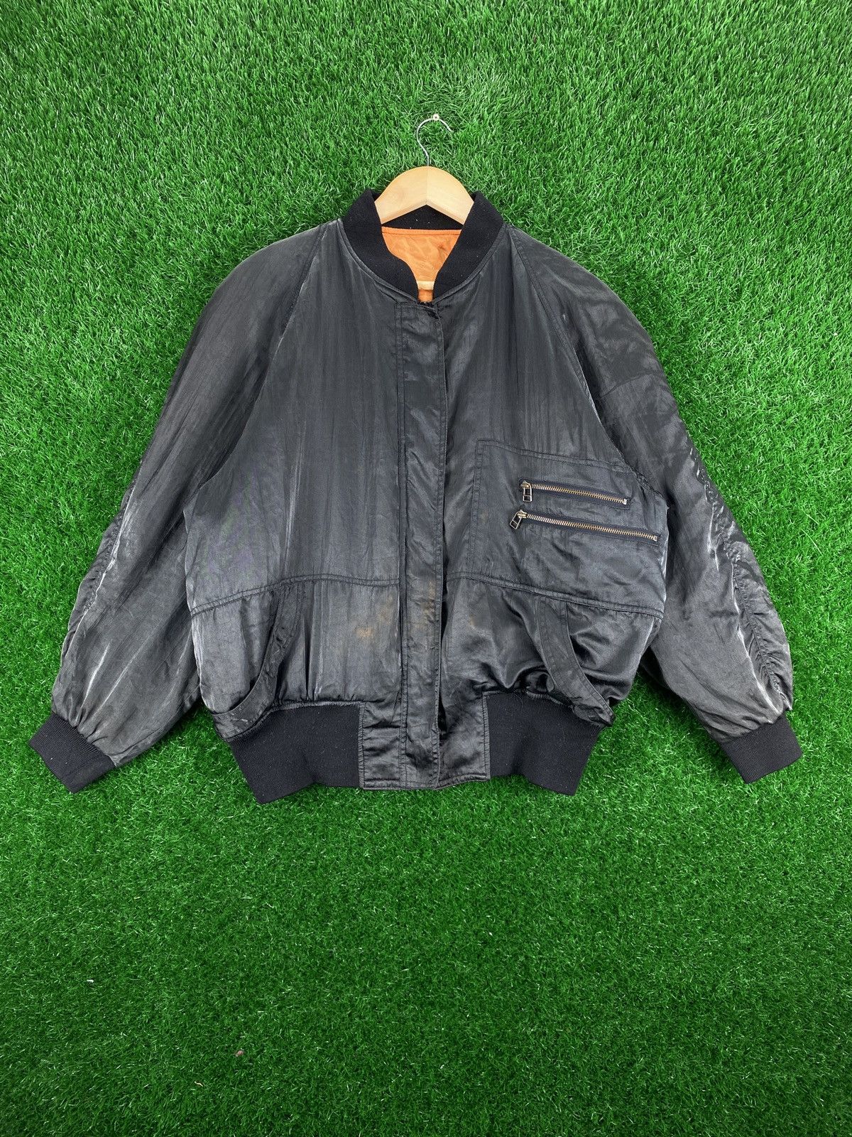 image of Bomber Jacket Integrity Network Zipper Jacket in Black, Men's (Size Large)