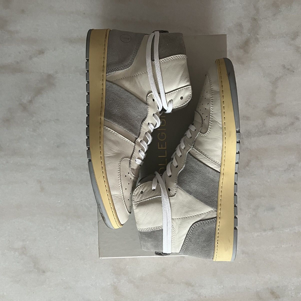 image of Collegium Pillar Destroyer High - Platinum Shoes in White, Men's (Size 9)