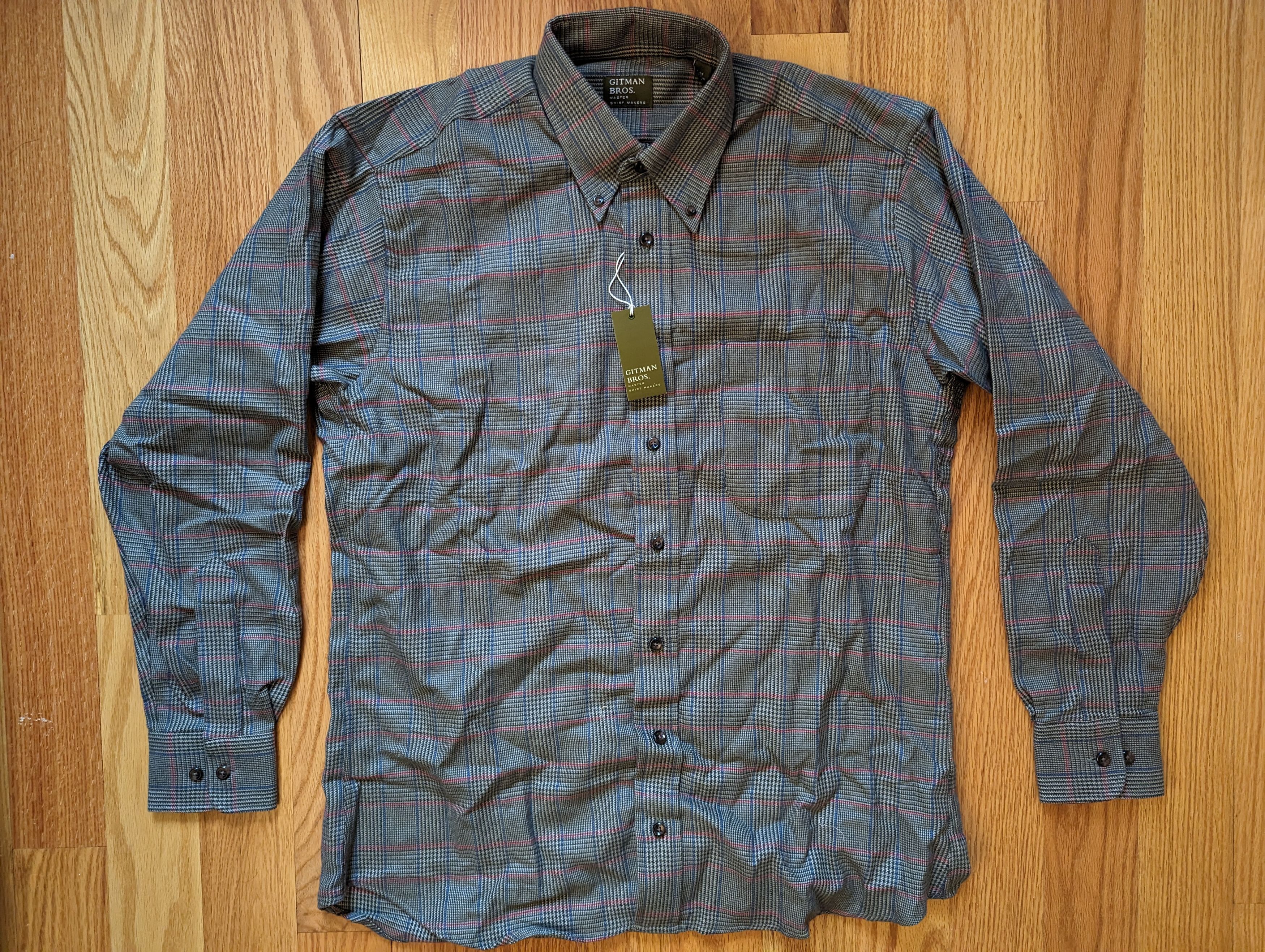 Gitman Brothers Flannel Dress Shirt Olive M