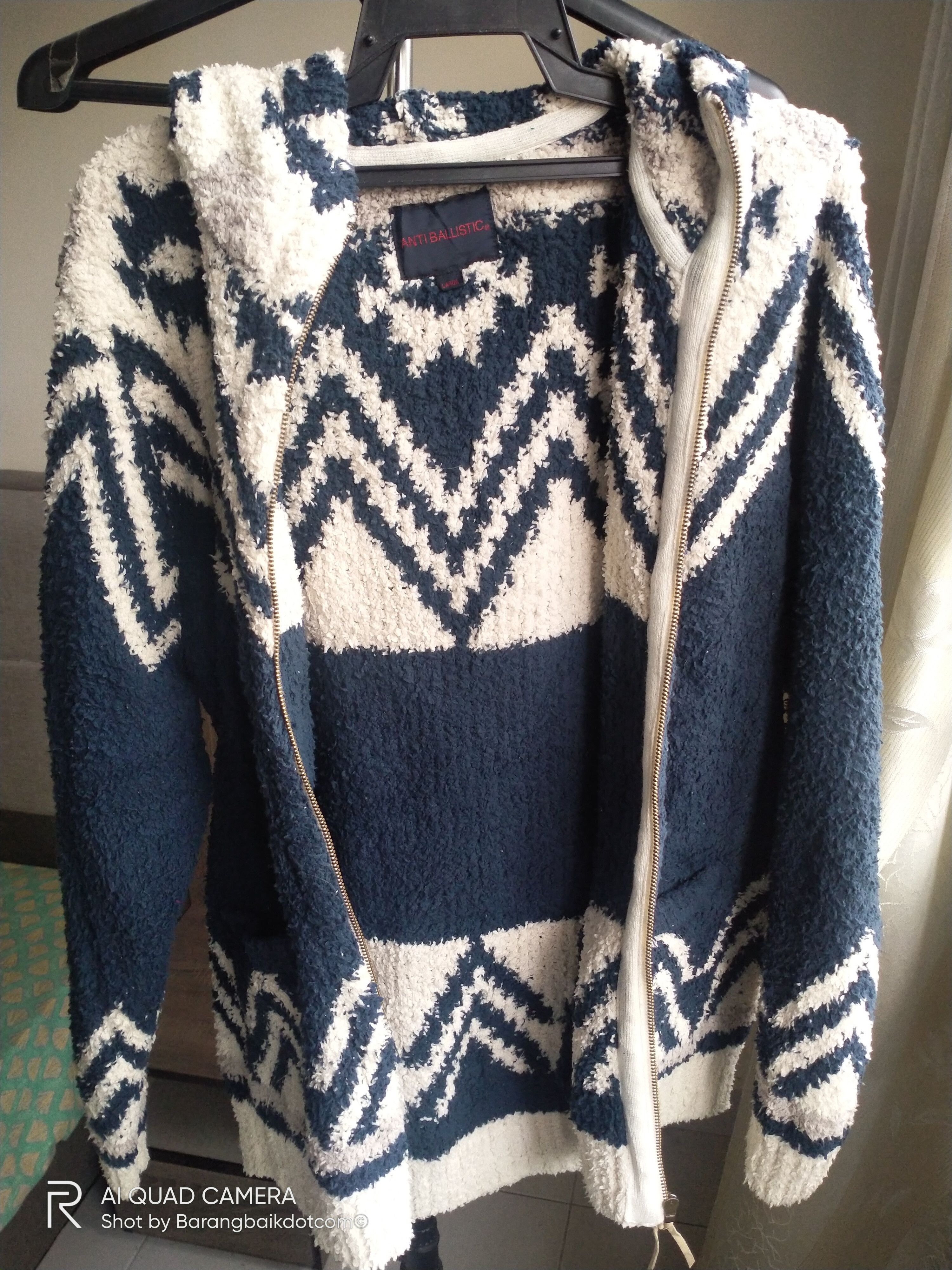 Japanese Brand × Vintage Anti Ballistic knitwear zip up hooded Size US XL / EU 56 / 4 - 6 Thumbnail