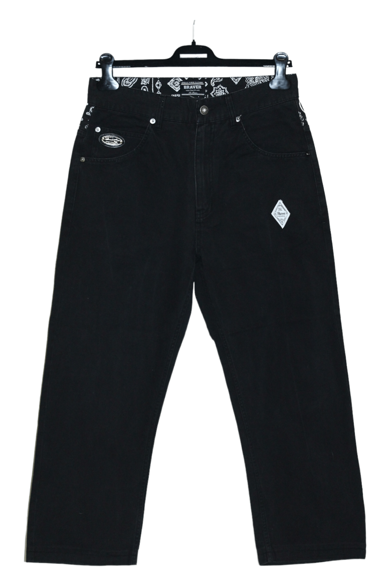 If Six Was Nine Y2K 🔥THE BRAVER Japan Poem design baggy bootcut pants Size US 30 / EU 46 - 2 Thumbnail