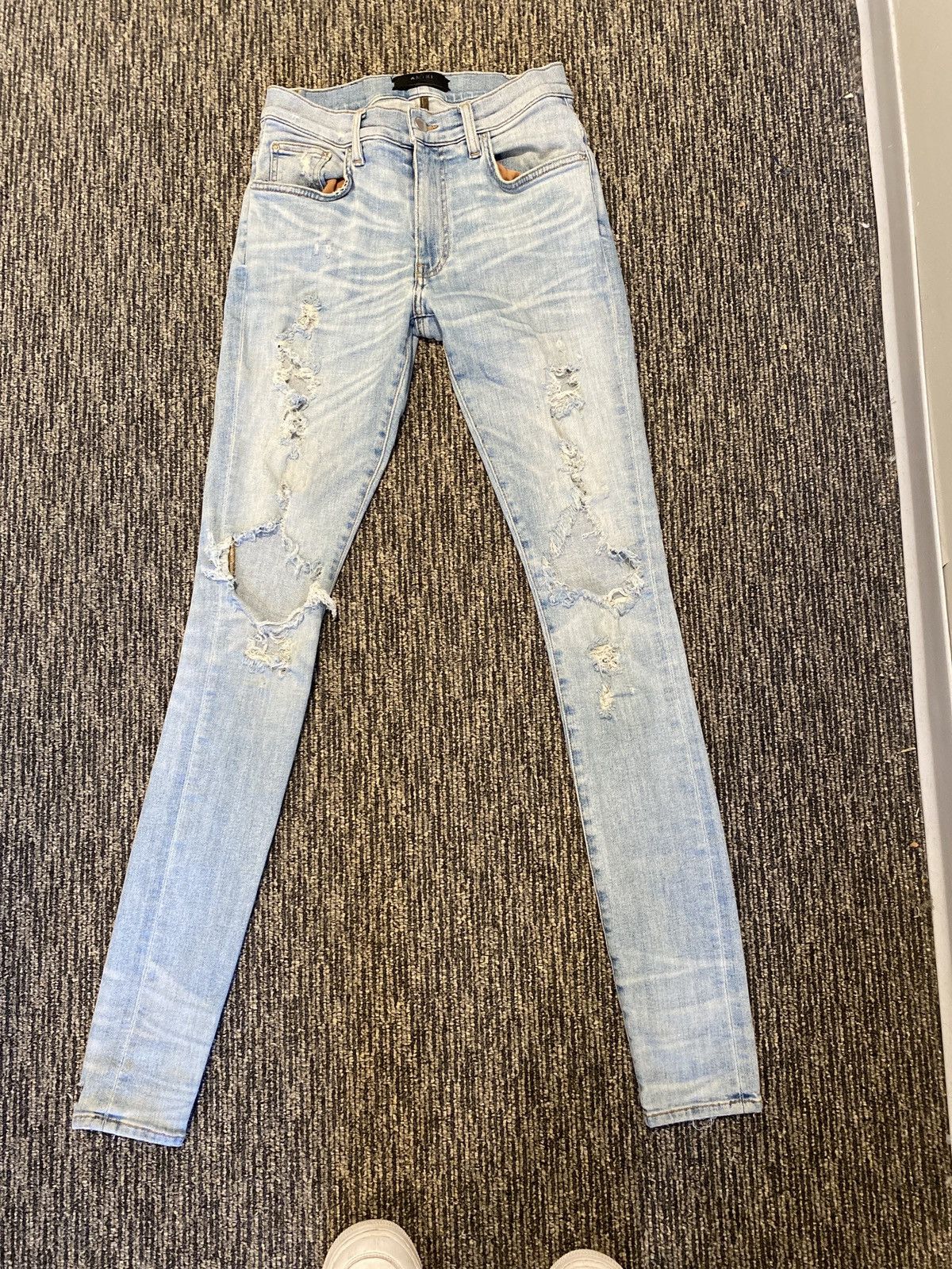 Amiri Amiri distressed light blue jeans Size US 28 / EU 44 - 1 Thumbnail