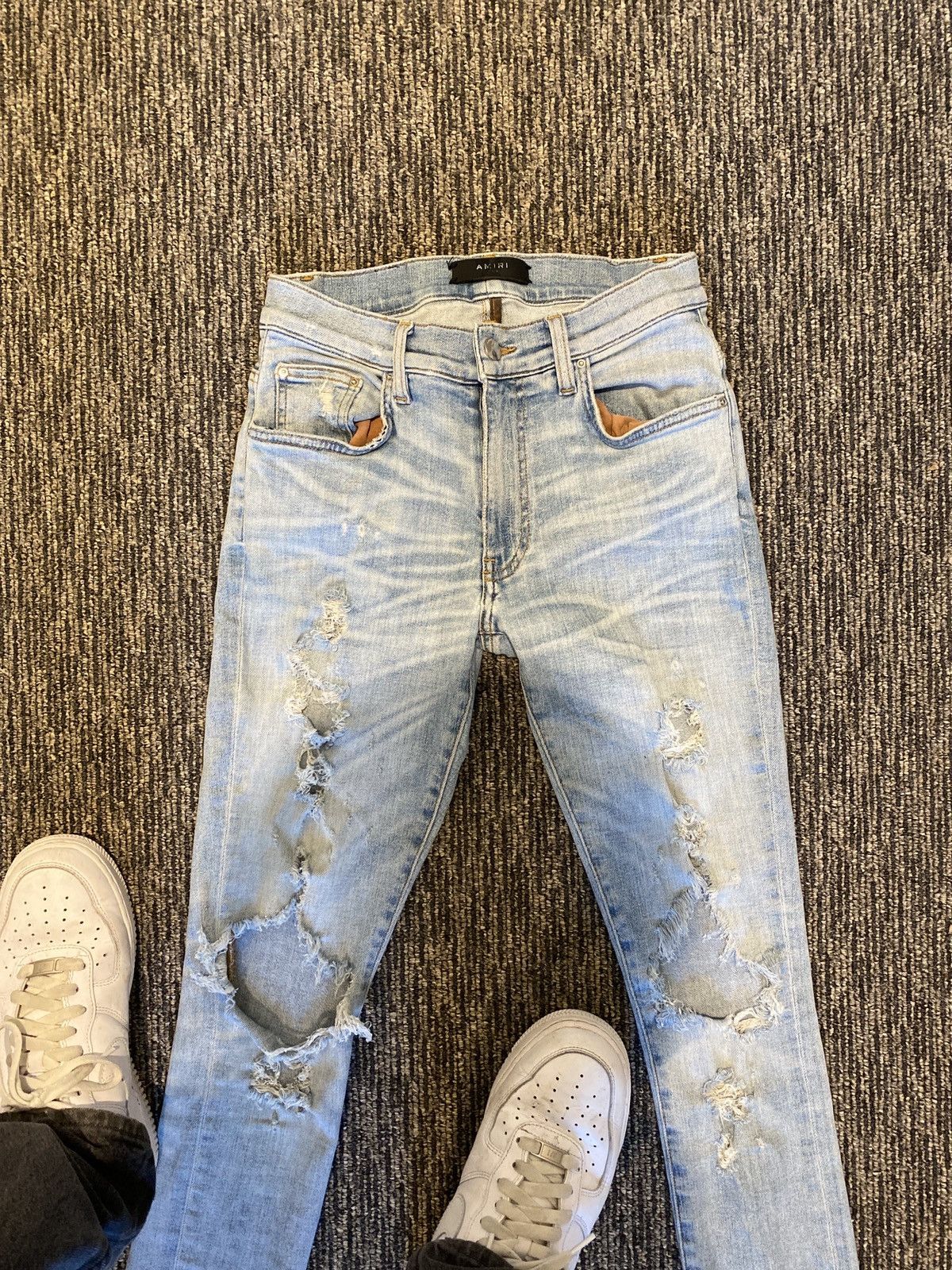 Amiri Amiri distressed light blue jeans Size US 28 / EU 44 - 2 Thumbnail