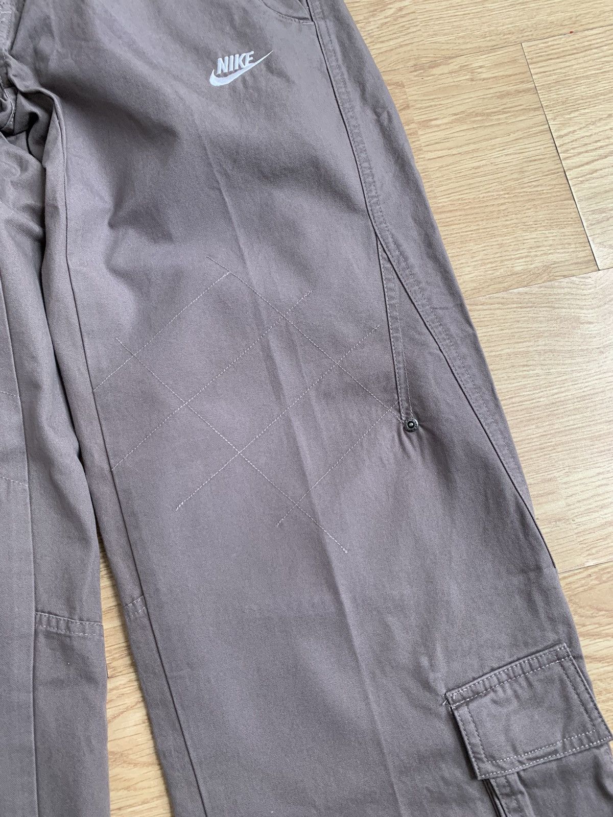 Nike 💥 DS Vintage y2k Nike Brown Cargo Pants Mulitpocket Swoosh Size US 32 / EU 48 - 5 Thumbnail