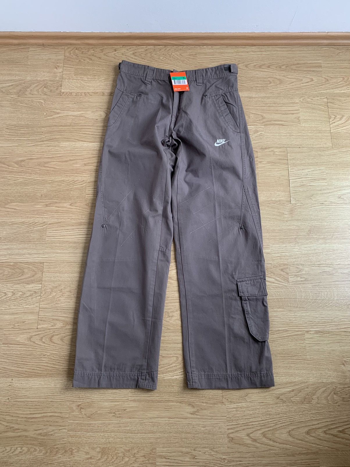 Nike 💥 DS Vintage y2k Nike Brown Cargo Pants Mulitpocket Swoosh Size US 32 / EU 48 - 2 Thumbnail