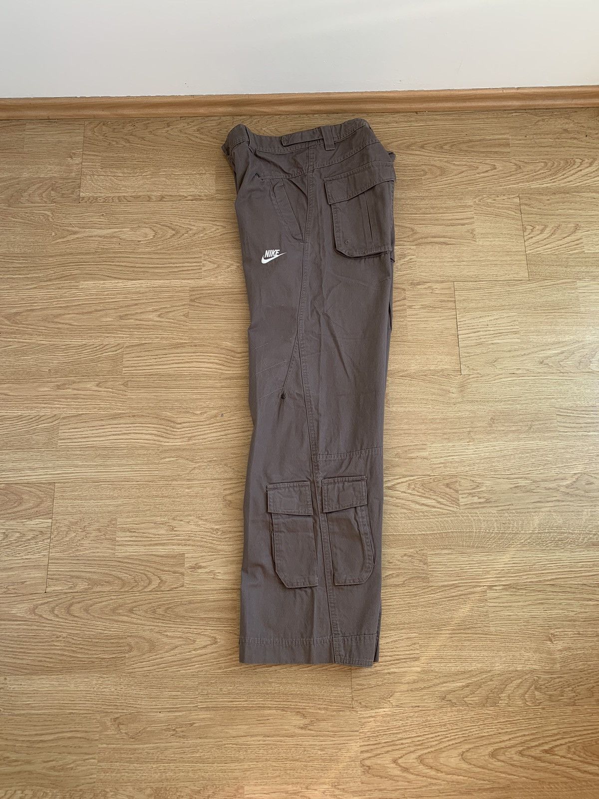 Nike 💥 DS Vintage y2k Nike Brown Cargo Pants Mulitpocket Swoosh Size US 32 / EU 48 - 15 Thumbnail