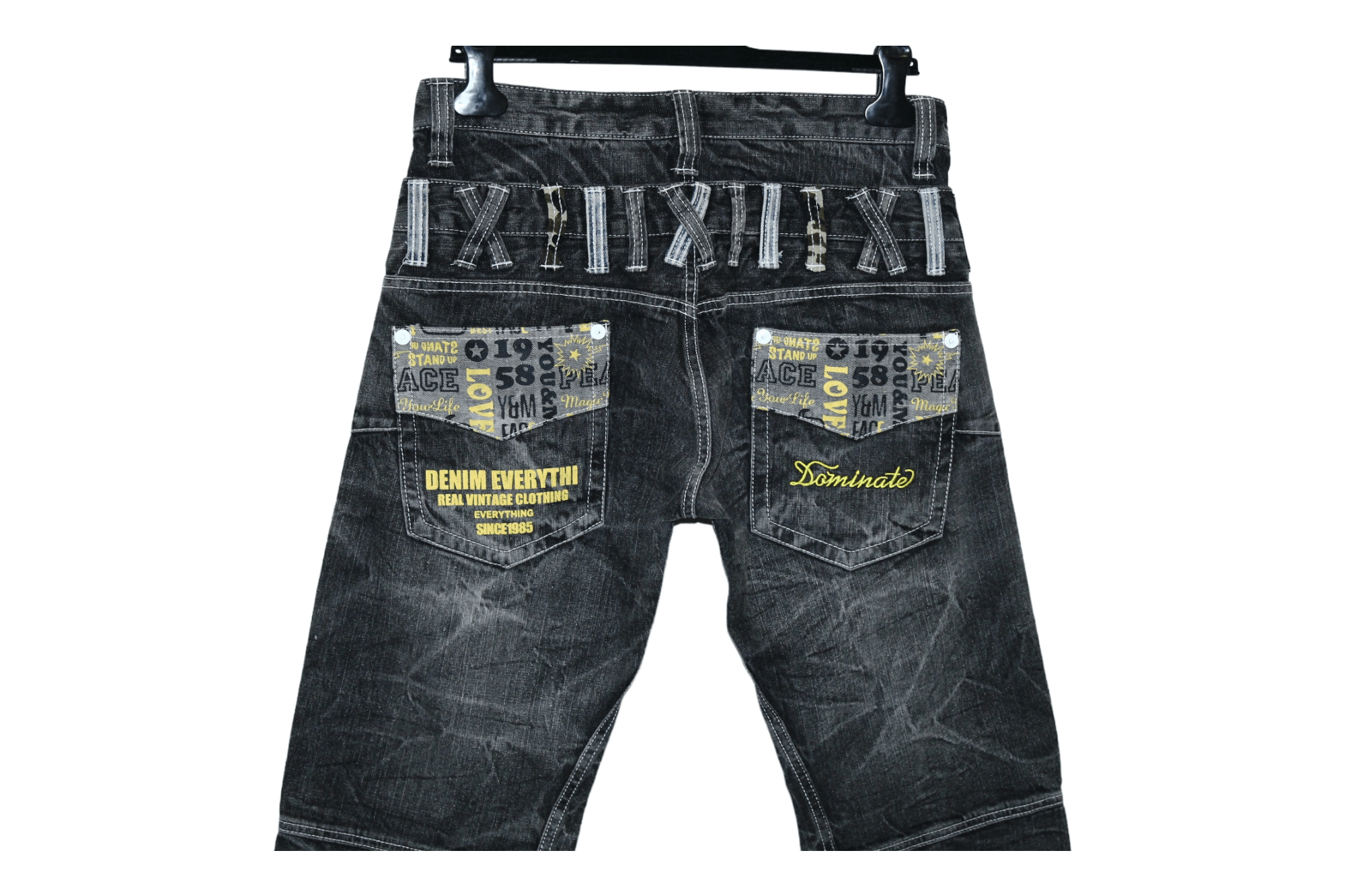 Hysteric Glamour 💥 DOMINATE HANDCRAFTED JEANS DOUBLE WAIST SEDITIONARIES Size US 32 / EU 48 - 7 Thumbnail