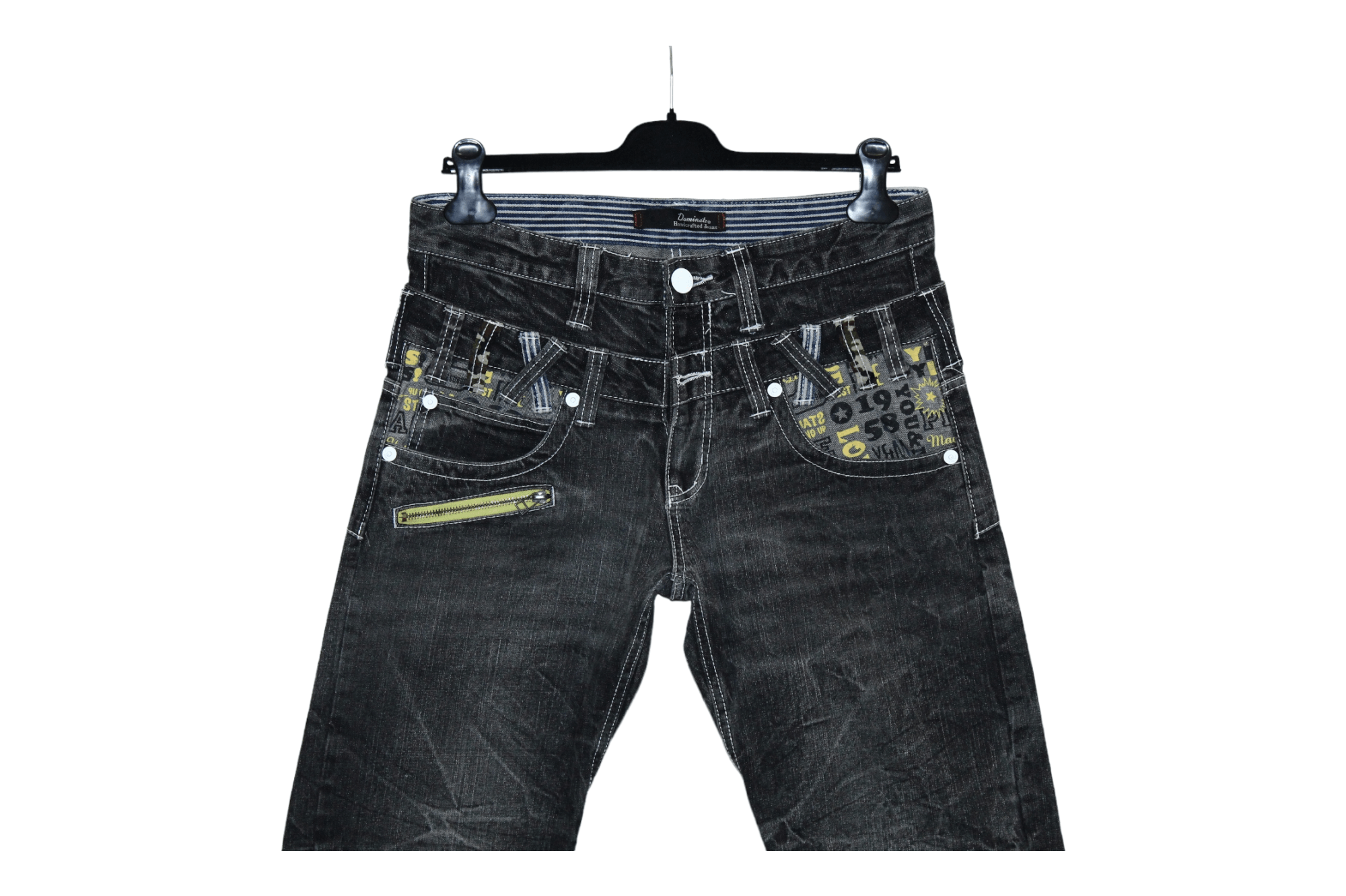 Hysteric Glamour 💥 DOMINATE HANDCRAFTED JEANS DOUBLE WAIST SEDITIONARIES Size US 32 / EU 48 - 5 Thumbnail