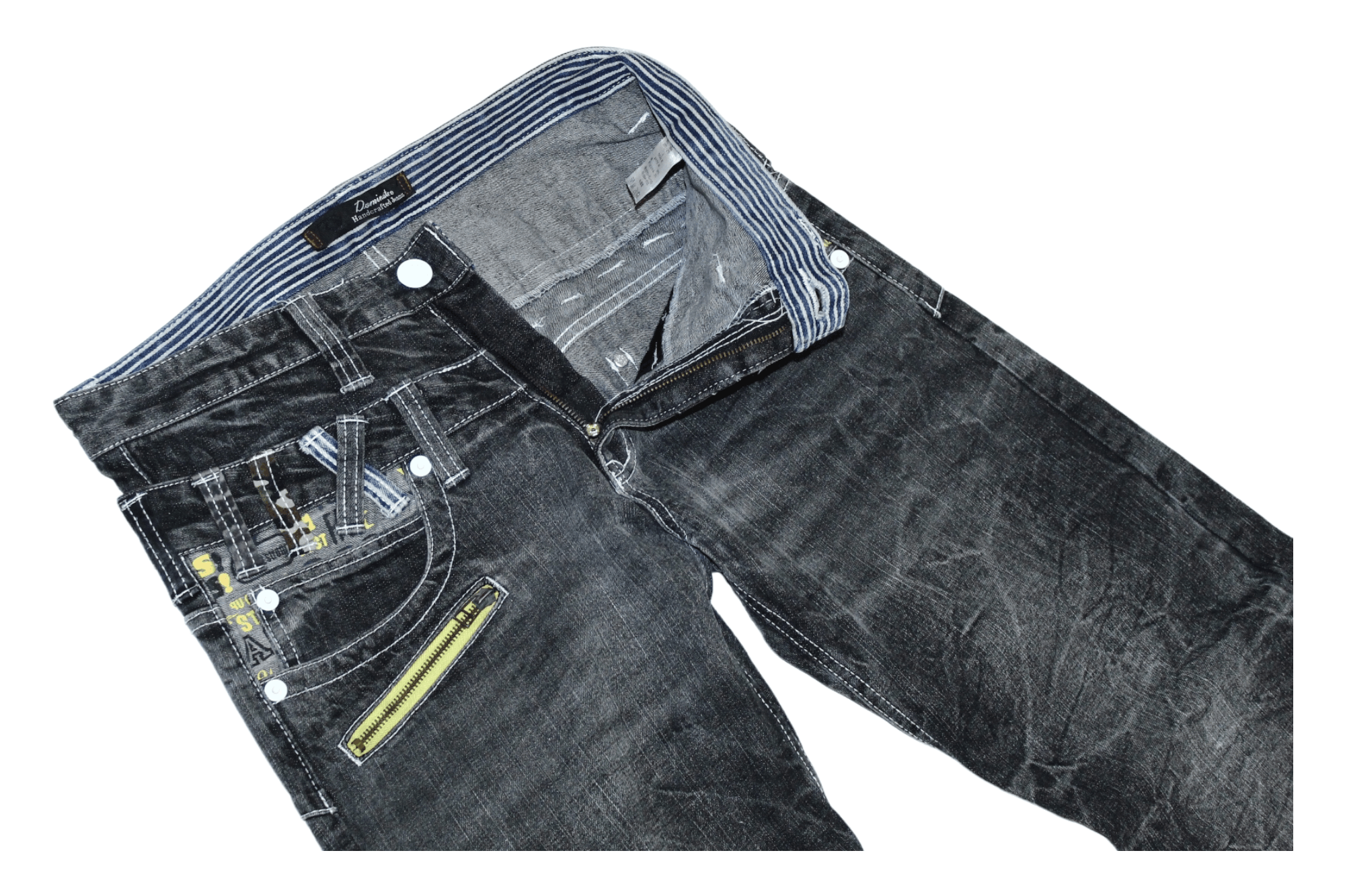 Hysteric Glamour 💥 DOMINATE HANDCRAFTED JEANS DOUBLE WAIST SEDITIONARIES Size US 32 / EU 48 - 2 Thumbnail