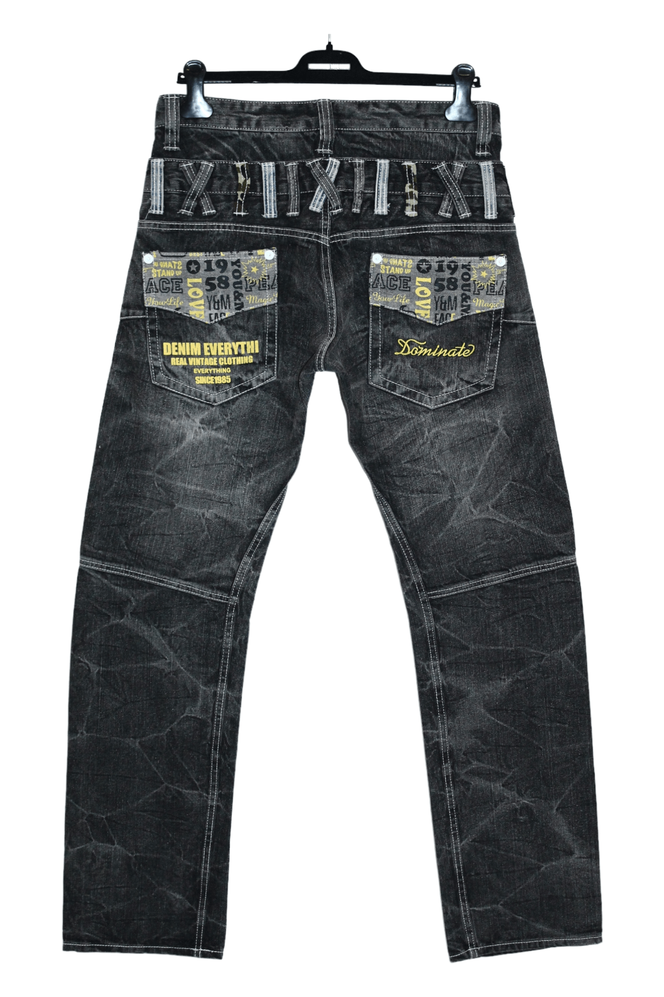 Hysteric Glamour 💥 DOMINATE HANDCRAFTED JEANS DOUBLE WAIST SEDITIONARIES Size US 32 / EU 48 - 4 Thumbnail
