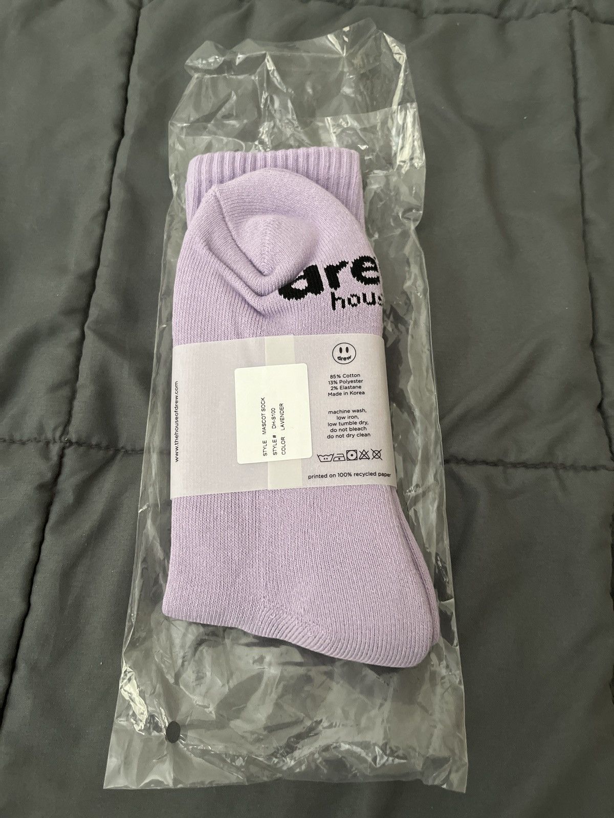 Drew House × Justin Bieber Drew House Mascot Socks - Lavender Size ONE SIZE - 2 Thumbnail