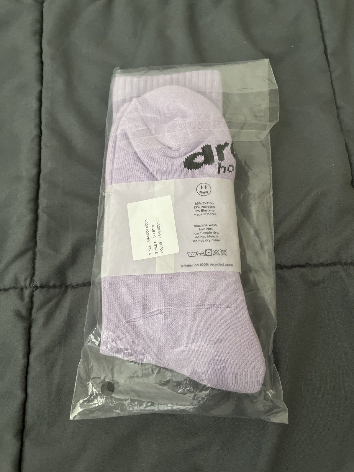 Drew House × Justin Bieber Drew House Mascot Socks - Lavender Size ONE SIZE - 4 Thumbnail