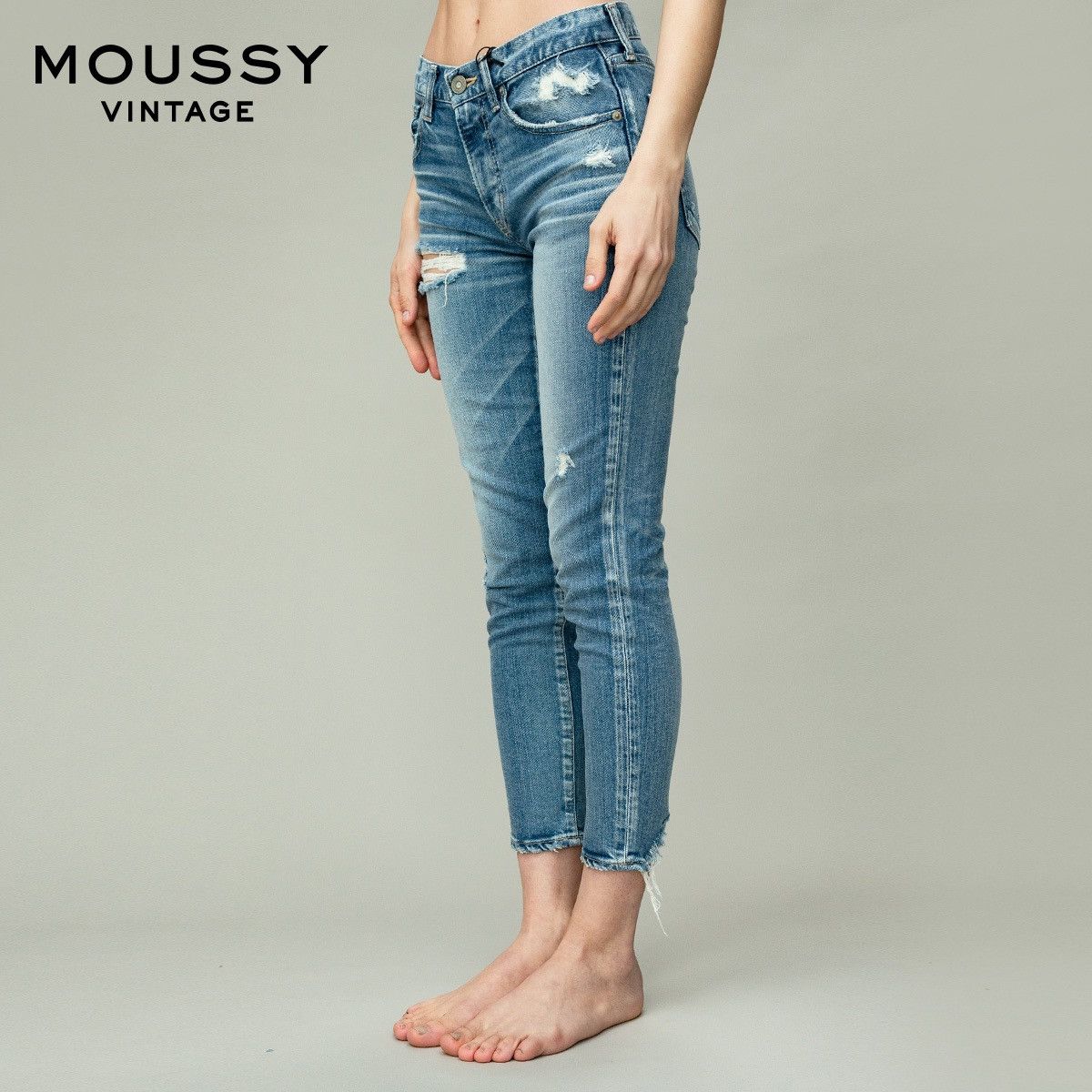Japanese Brand Moussy Vintage Distressed Blue Jeans Size 27" / US 4 / IT 40 - 2 Preview