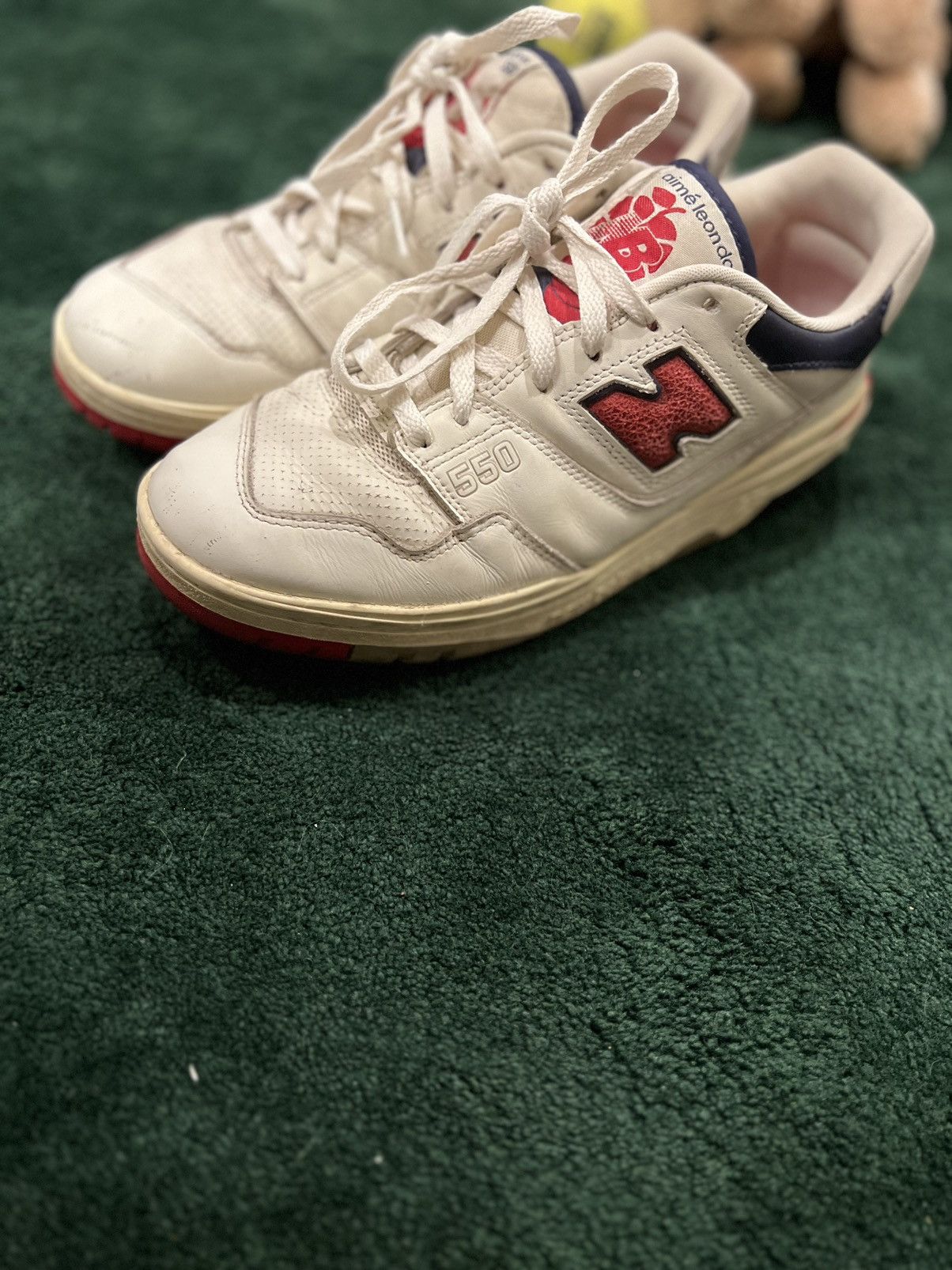 Aime Leon Dore × New Balance New Balance 550 Aime Leon Dore White Navy Red Size US 9.5 / EU 42-43 - 2 Thumbnail