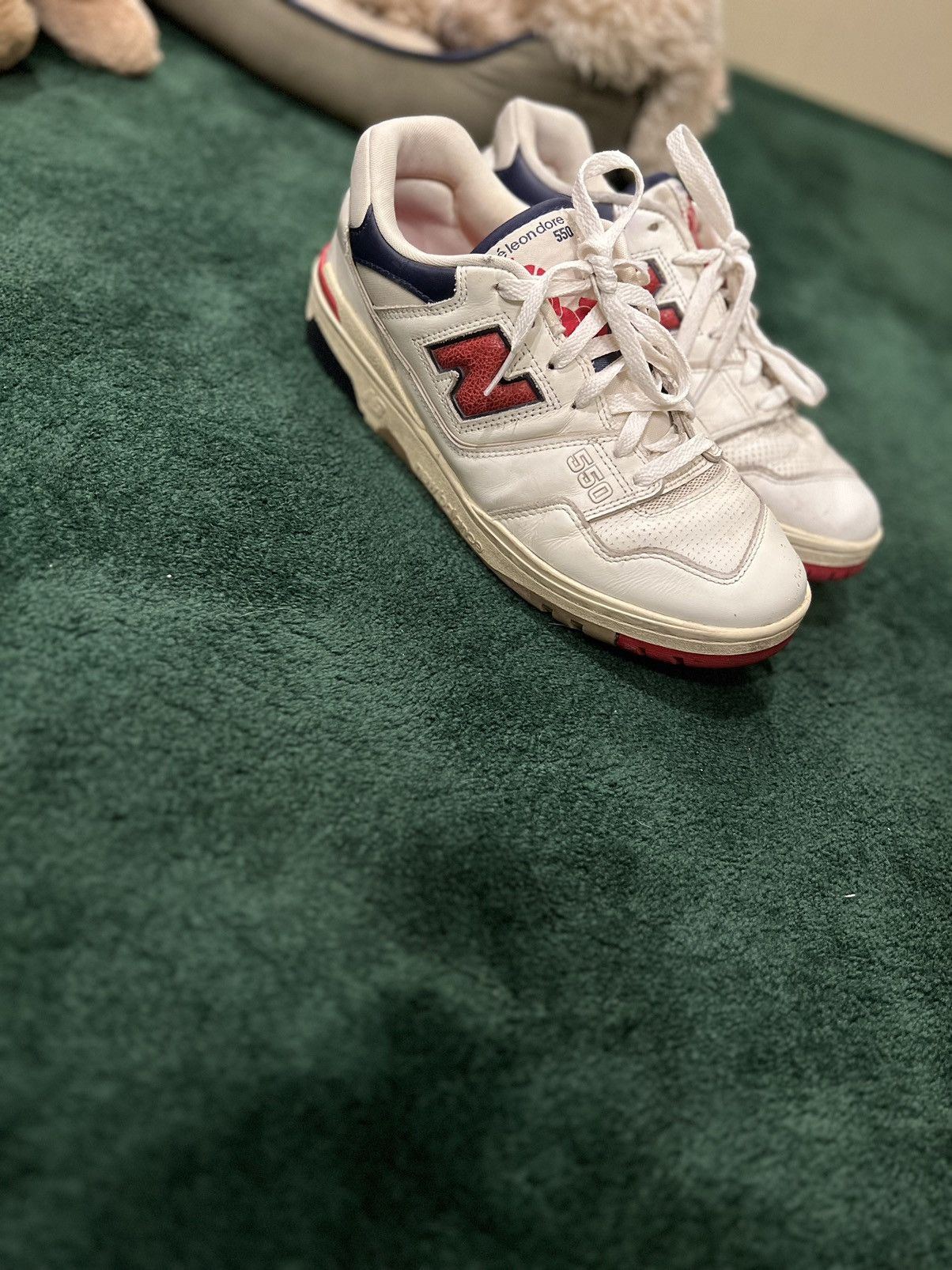 Aime Leon Dore × New Balance New Balance 550 Aime Leon Dore White Navy Red Size US 9.5 / EU 42-43 - 3 Thumbnail
