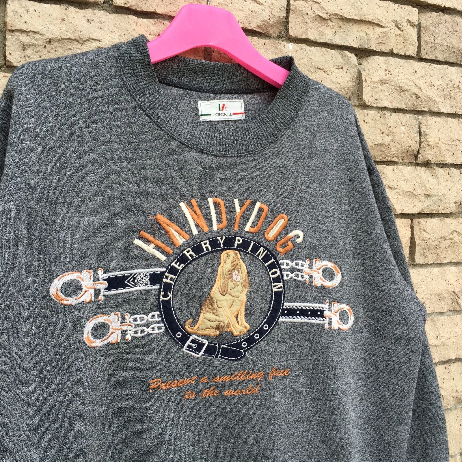 LA CIFONELLI sweatshirt spell out embroidered big design