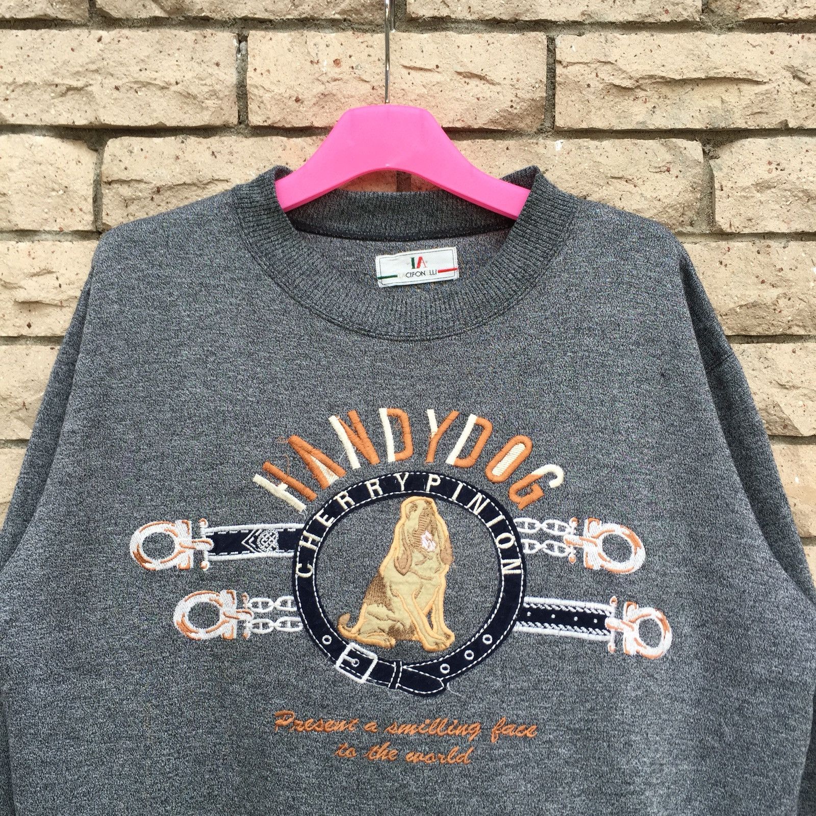 LA CIFONELLI sweatshirt spell out embroidered big design