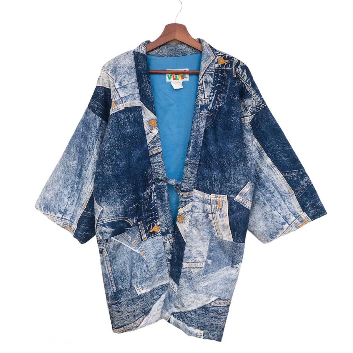 Japanese Brand Vintage James Dean Kimono Denime style patchwork design Size US L / EU 52-54 / 3 - 4 Thumbnail