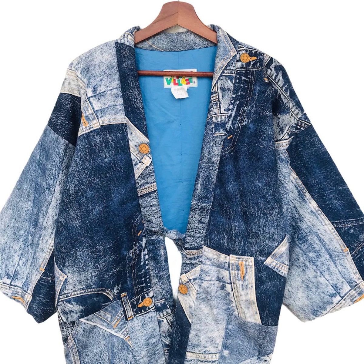 Japanese Brand Vintage James Dean Kimono Denime style patchwork design Size US L / EU 52-54 / 3 - 5 Thumbnail