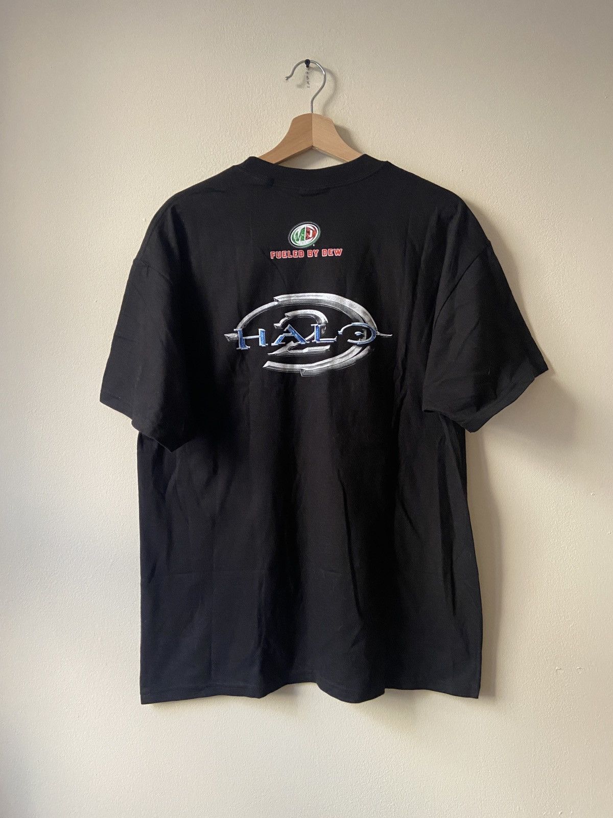 Vintage Halo 2 Master Chief Xbox box logo black tee shirt