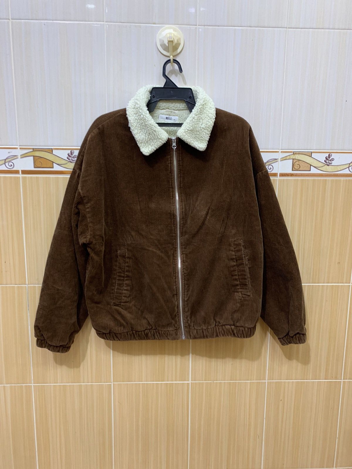 WEGO DENIM JACKET Fleece inside with PLAIN COLOUR