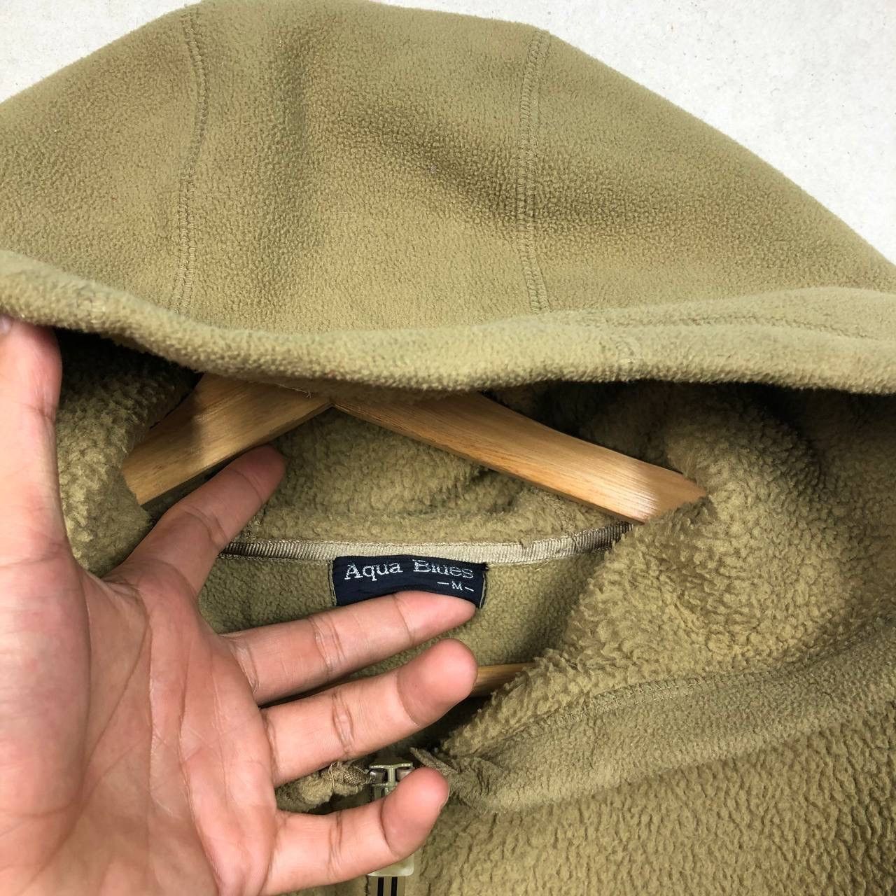 Japanese Brand Hype Aqua Blues Beige Fleece Mohair Sweatshirt Hoodie Size US M / EU 48-50 / 2 - 7 Thumbnail