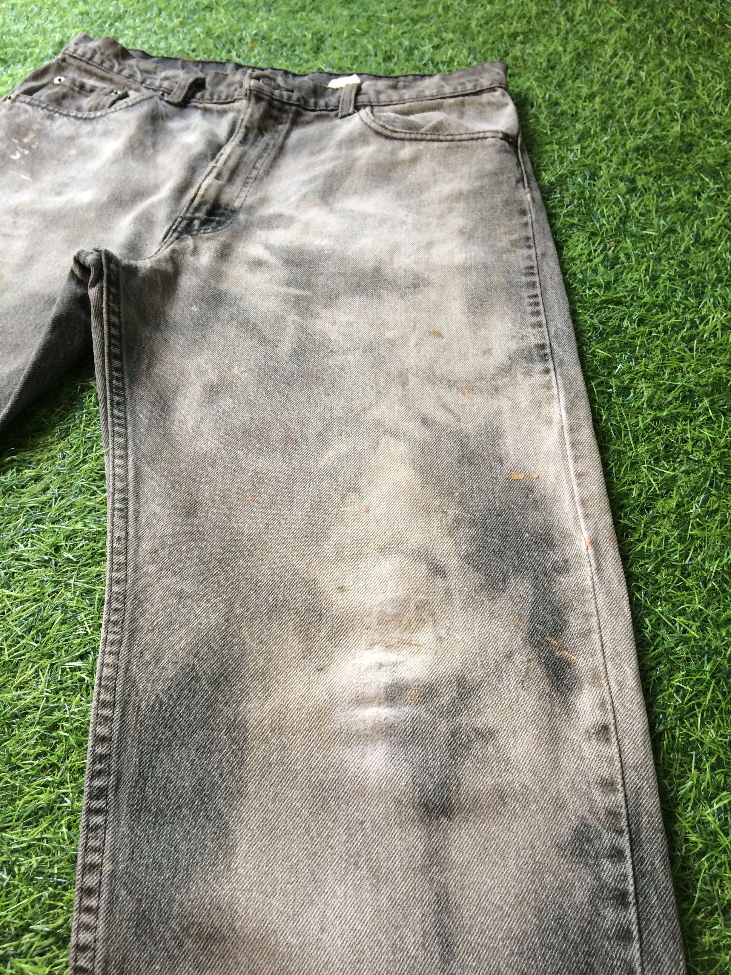 Levi's Distressed Levis 550 Faded Dirty Black Wash Jeans #B-898 Size US 35 - 8 Thumbnail
