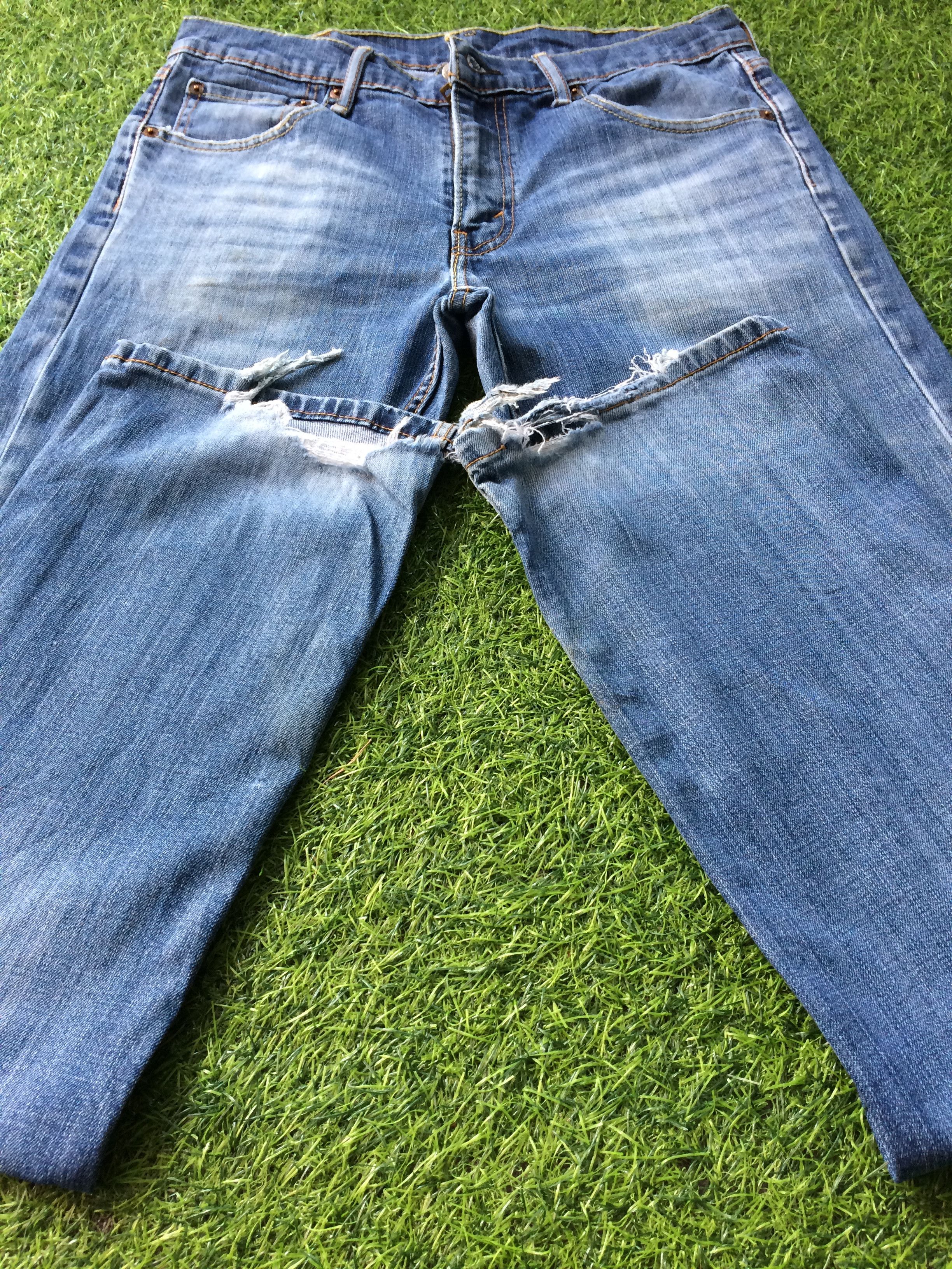 Levi's Vintage Distressed Levis 527 Bootcut Flared Jeans #B-904 Size 32" / US 10 / IT 46 - 6 Thumbnail
