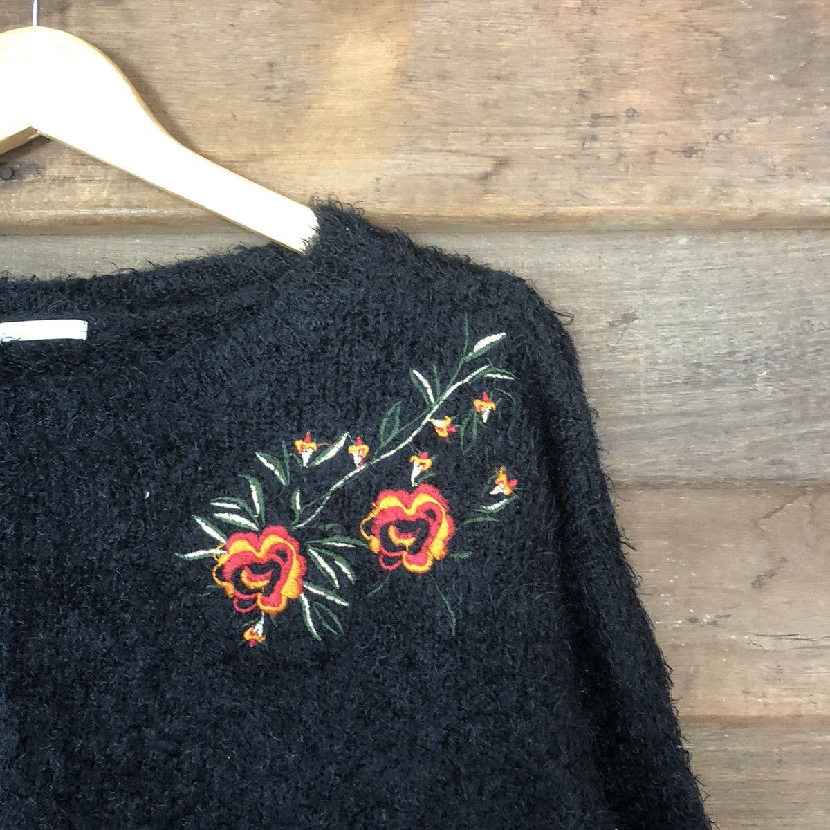 GU DLS Gu Black Shag Shaggy Fur Mohair Knitwear #BB584 Size M / US 6-8 / IT 42-44 - 7 Thumbnail