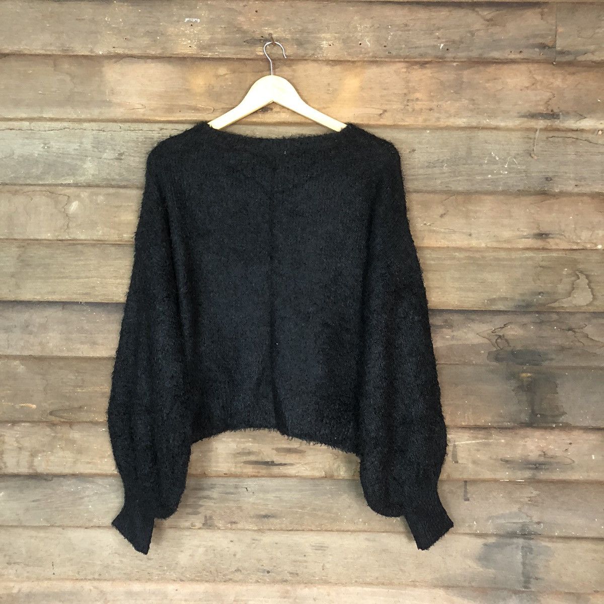 GU DLS Gu Black Shag Shaggy Fur Mohair Knitwear #BB584 Size M / US 6-8 / IT 42-44 - 10 Thumbnail