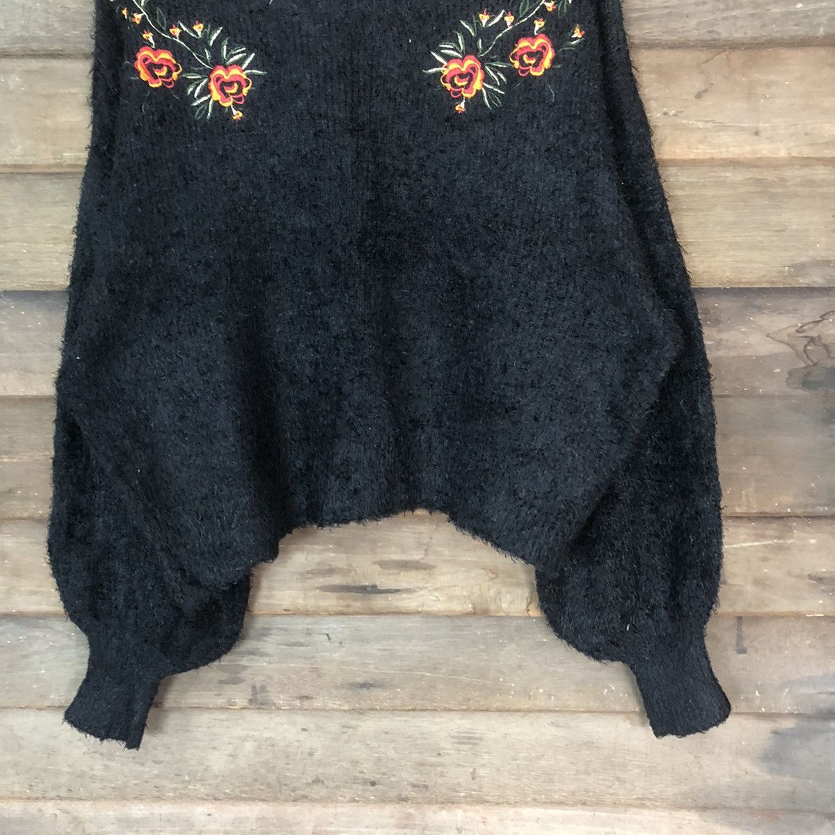 GU DLS Gu Black Shag Shaggy Fur Mohair Knitwear #BB584 Size M / US 6-8 / IT 42-44 - 3 Thumbnail