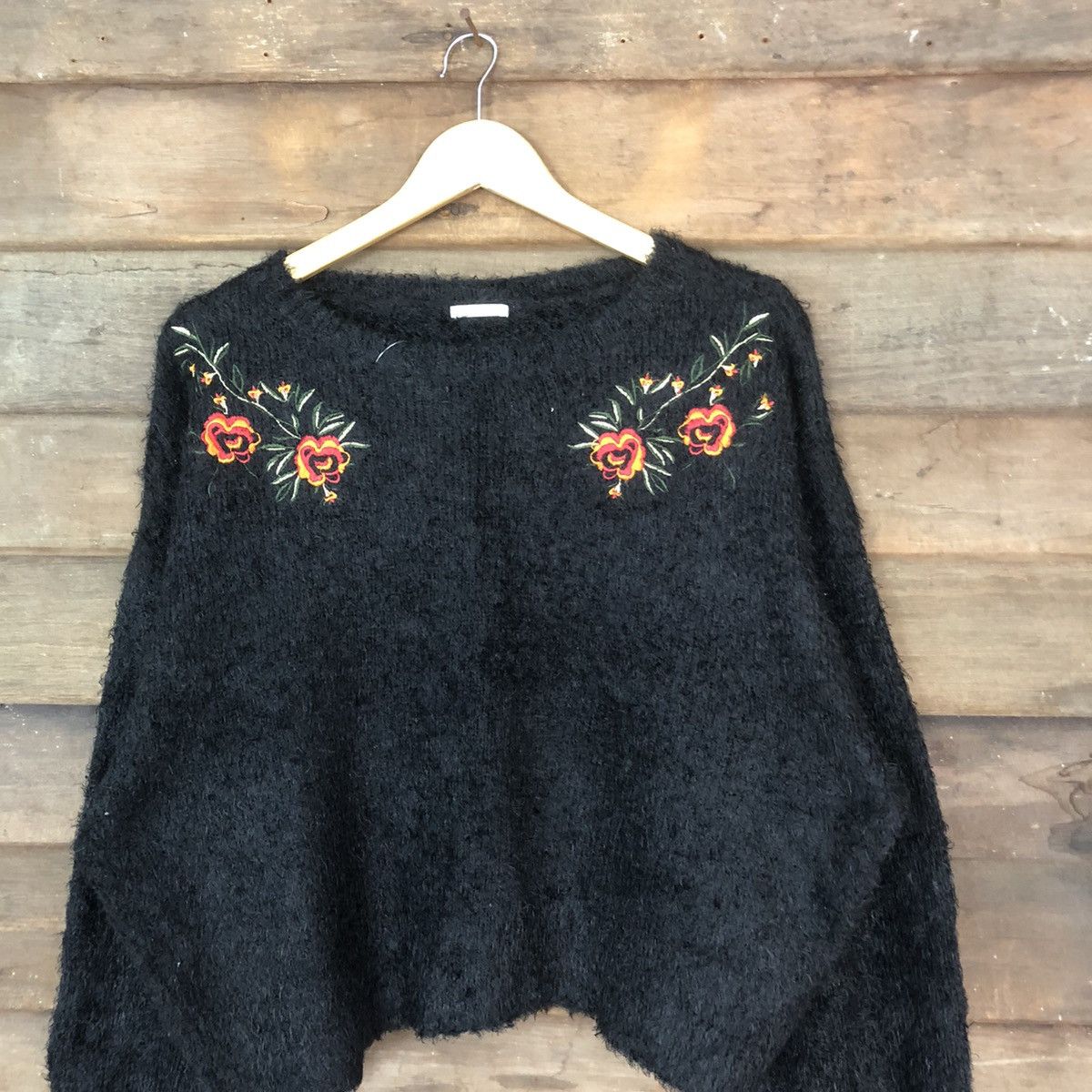 GU DLS Gu Black Shag Shaggy Fur Mohair Knitwear #BB584 Size M / US 6-8 / IT 42-44 - 2 Thumbnail